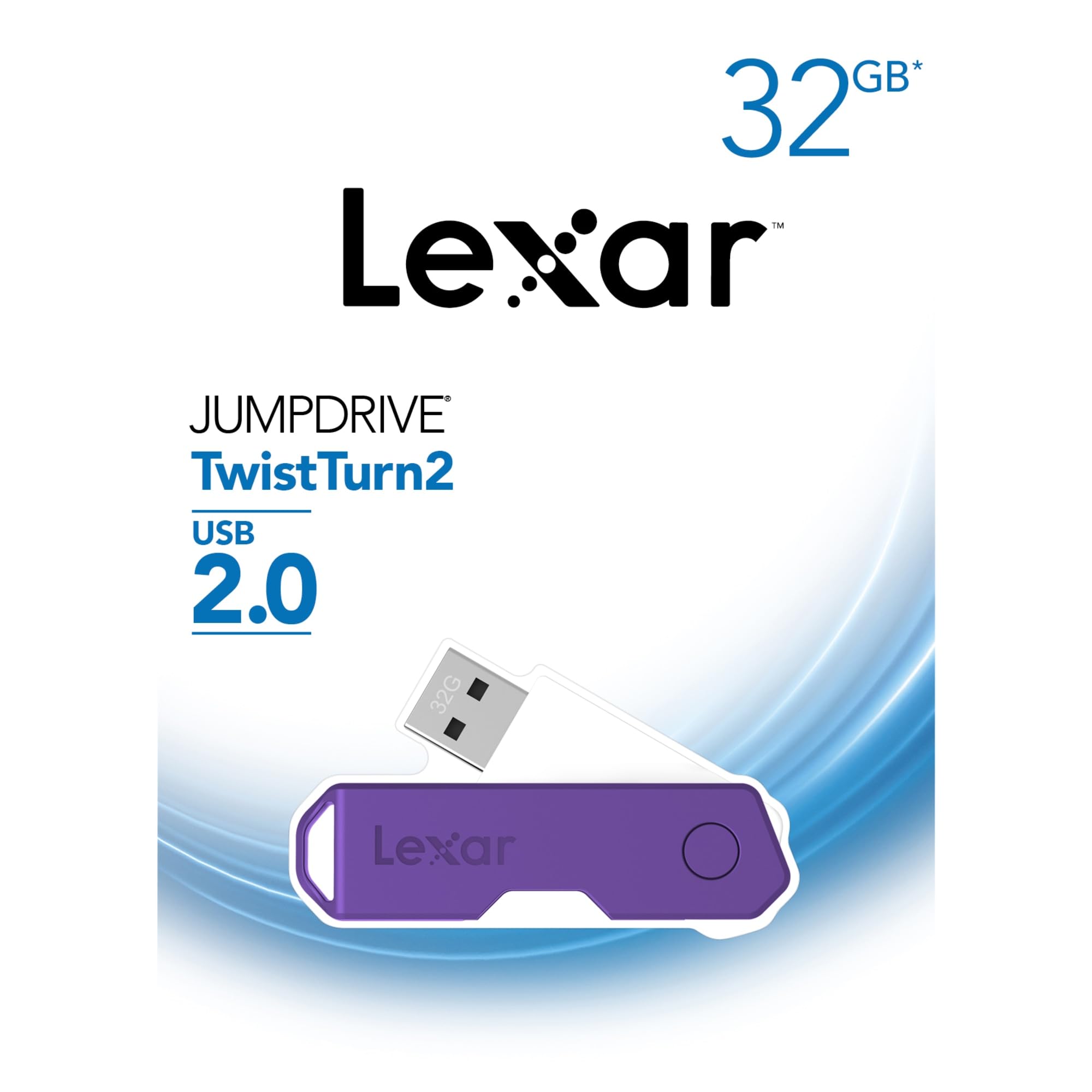 Lexar Jumpdrive Twistturn2 Usb 2.0 Flash Drive, 64Gb, Assorted Colors, Ljdtt2 64Gabod20