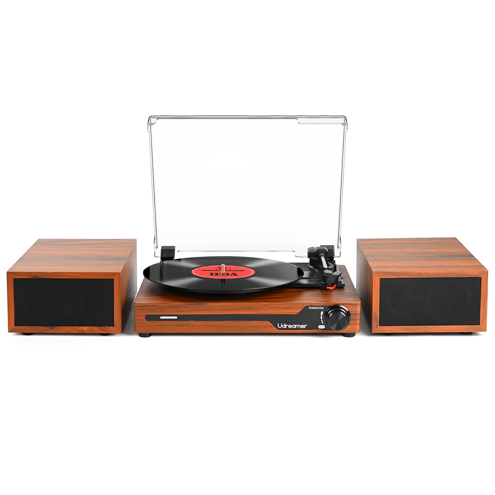 Vinyl Record Player with Speakers,Bluetooth Portable Turntable for Vinyl Records,Phonograph LP Player with 3 Speed USB RCA in Vi