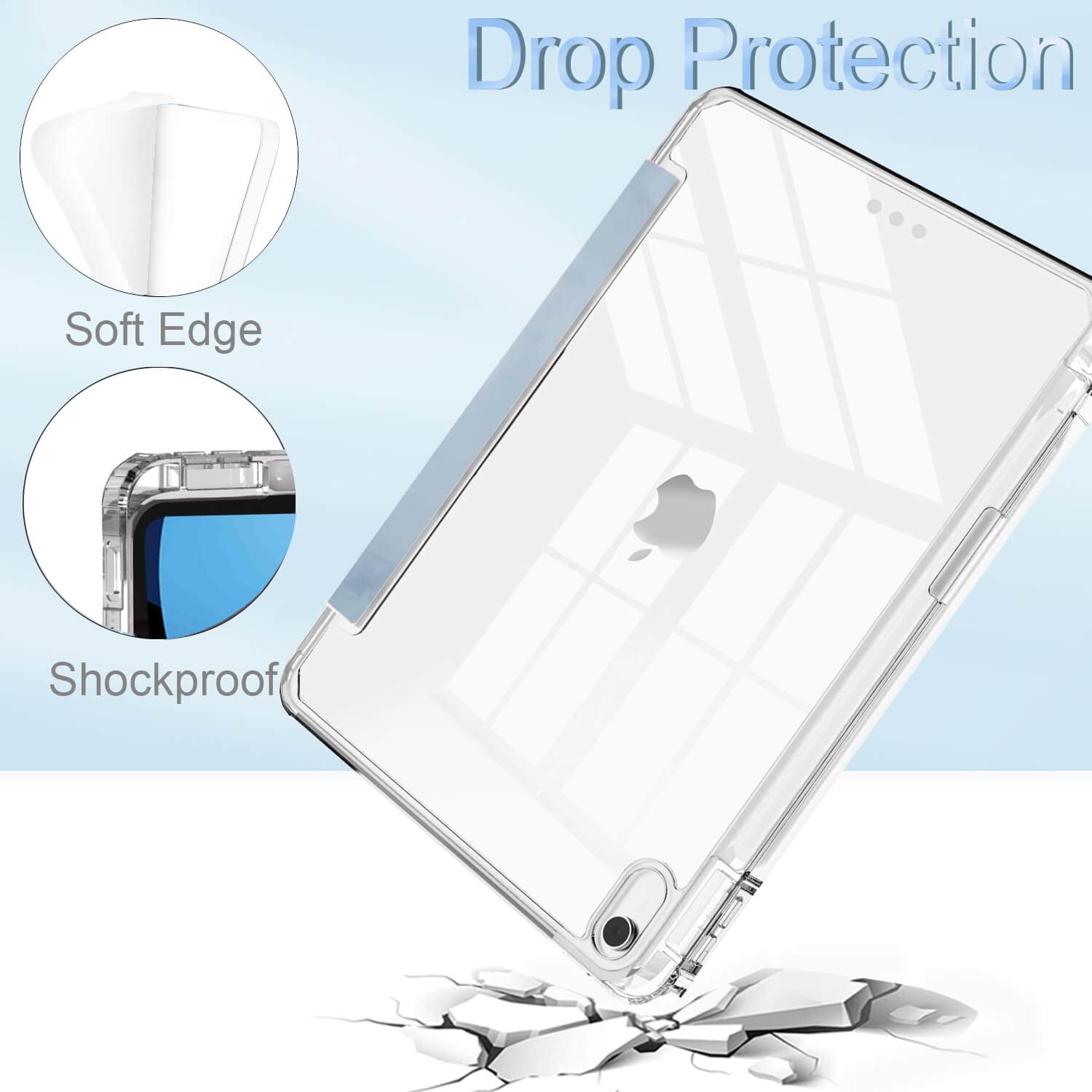 Feams Case For Ipad (A16) 11Th Generation 11 Inch 2025, Ipad 10Th Generation 10.9 Inch 2022, Slim Ipad A16 Case Clear Back Cover