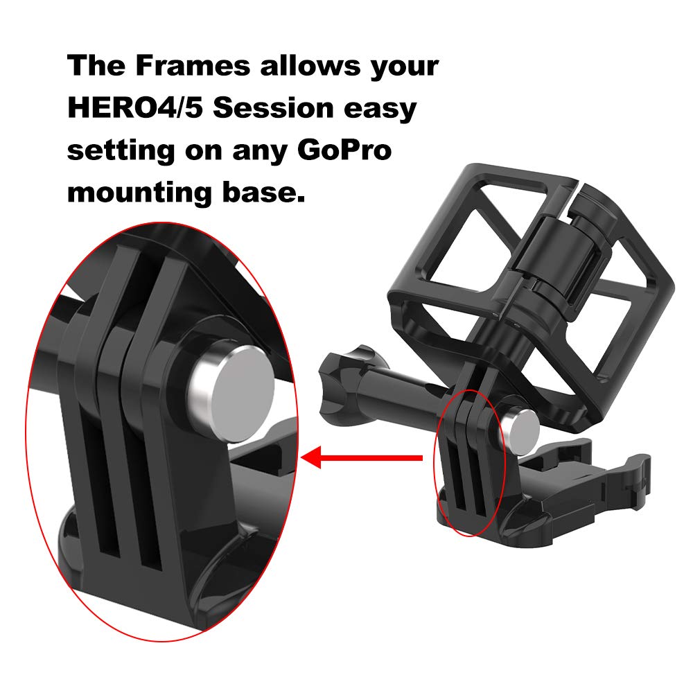 Frame Mount Housing Case For Gopro Hero 5 Session, Hero 4 Session, Upgrade Protective Housing Frame Shell Mount Holder With Buck