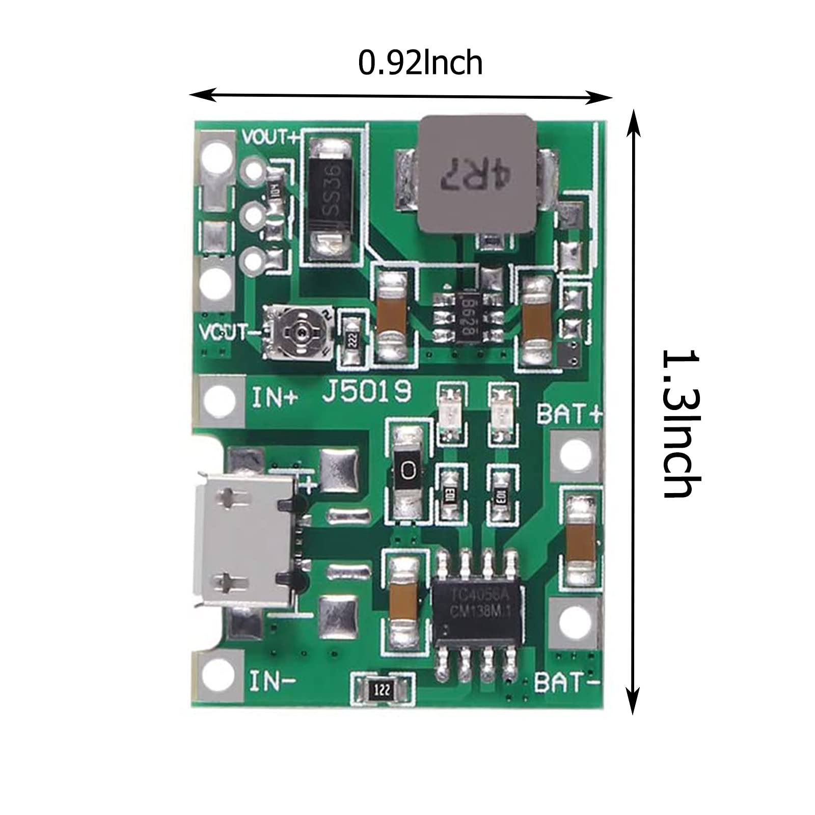 6 Pcs Battery Charger Module Usb Tp4056 3.7V 4.2V To 9V 5V 2A Charge Discharge Integrated Step Up Module,18650 Lithium Li Ion Ba