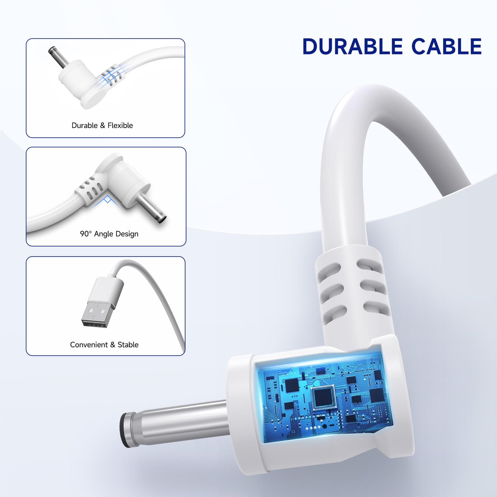 Ayotu 2 Pack 16Ft/5M Charge Cable For Ring Stick Up Cam Battery/Plug In 3Rd Gen/2Nd Gen, Power Adapter Continuous Charging With