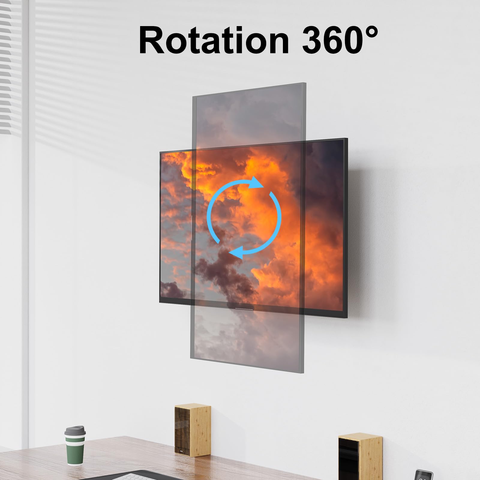 Ergofocus Monitor Wall Mount Fits Max 35 Inch/26.4Lbs Computer Screen, Ultrawide Premium Single Monitor Arm, Full Motion Gas Spr