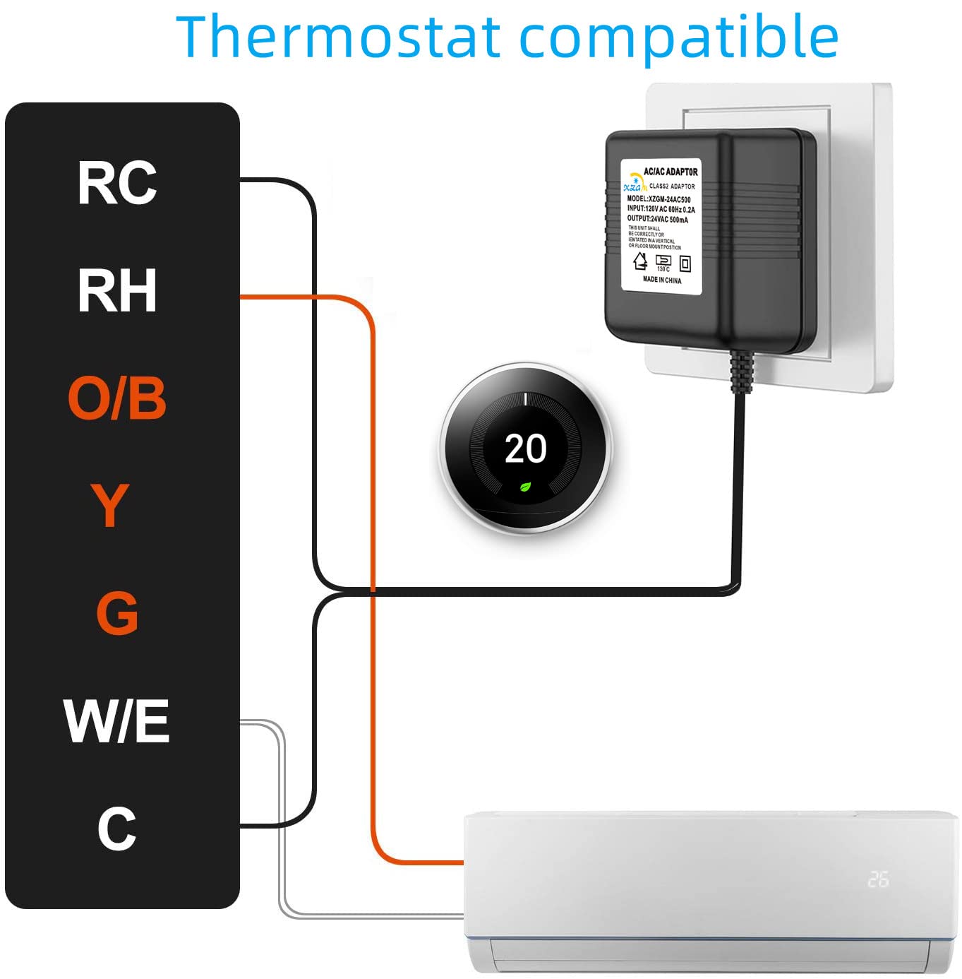 24V Doorbell Transformer Adapter For Ring Video Doorbell Compatible With Nest Honeywell Ecobee Sensis Video Doorbells Thermostat