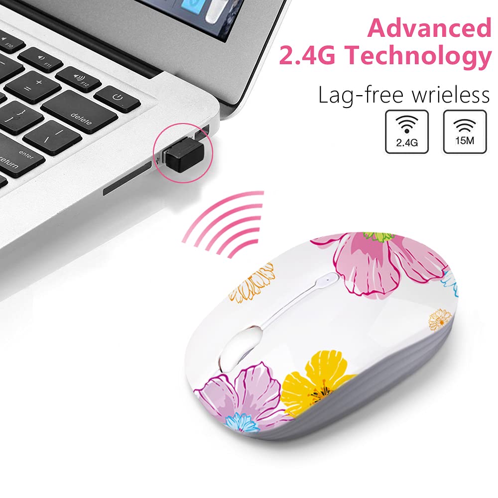 Juhoo Wireless Mouse With Nano Receiver For Pc, Laptop, Notebook, Computer, Macbook, Less Noise, Portable Mobile Optical Mice.(F