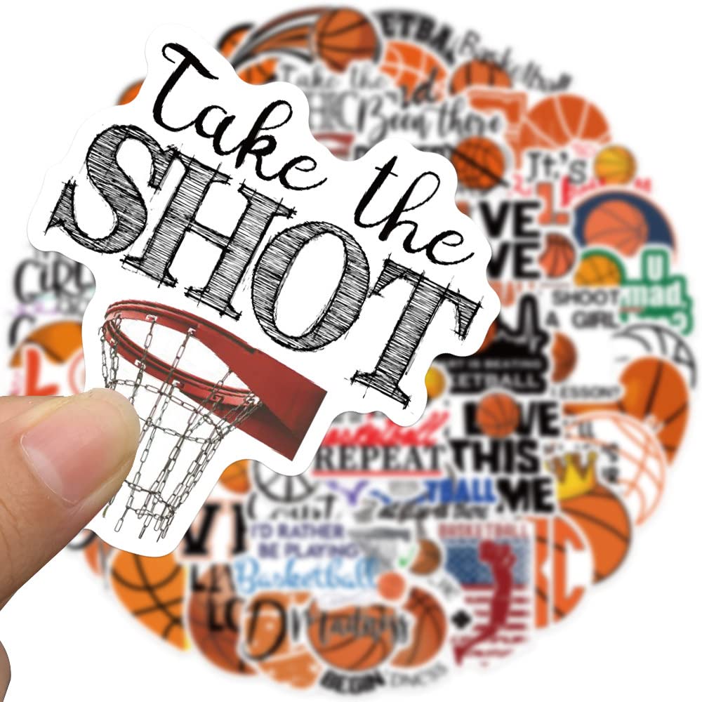 50Pcs Basketball Stickers   Perfect Basketball Fan Gifts For Boys And Girls, Use Them On Water Bottles, Anywhere You Need Basket