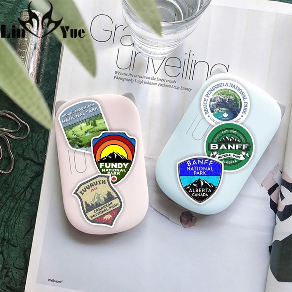 50Pcs Canada National Parks Waterproof Vinyl Stickers Decals For Water Bottles Laptop Luggage Cup Computer Mobile Phone Skateboa