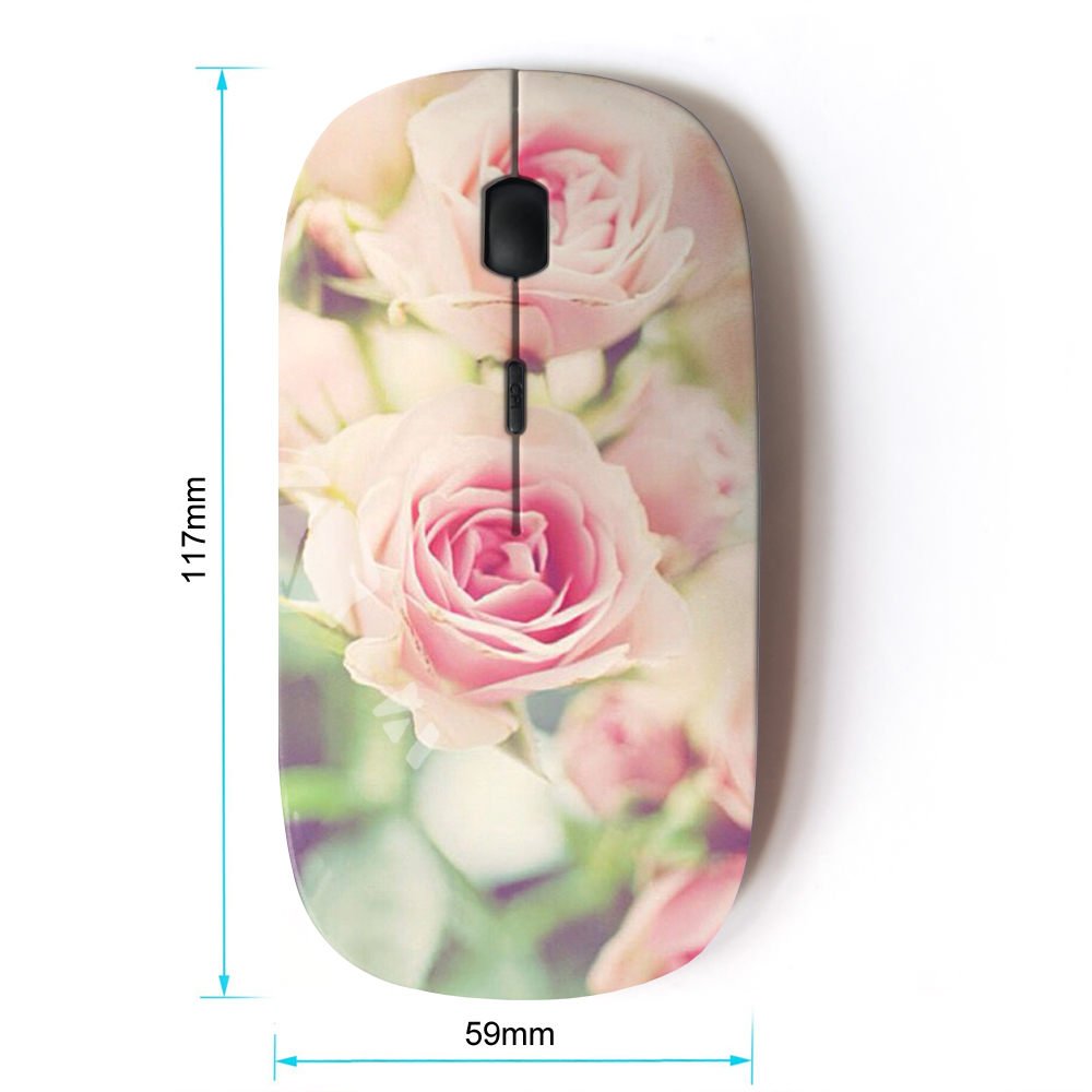 Koolmouse [ Optical 2.4G Wireless Mouse [ Rose Vignette Pink Floral Spring Nature ]