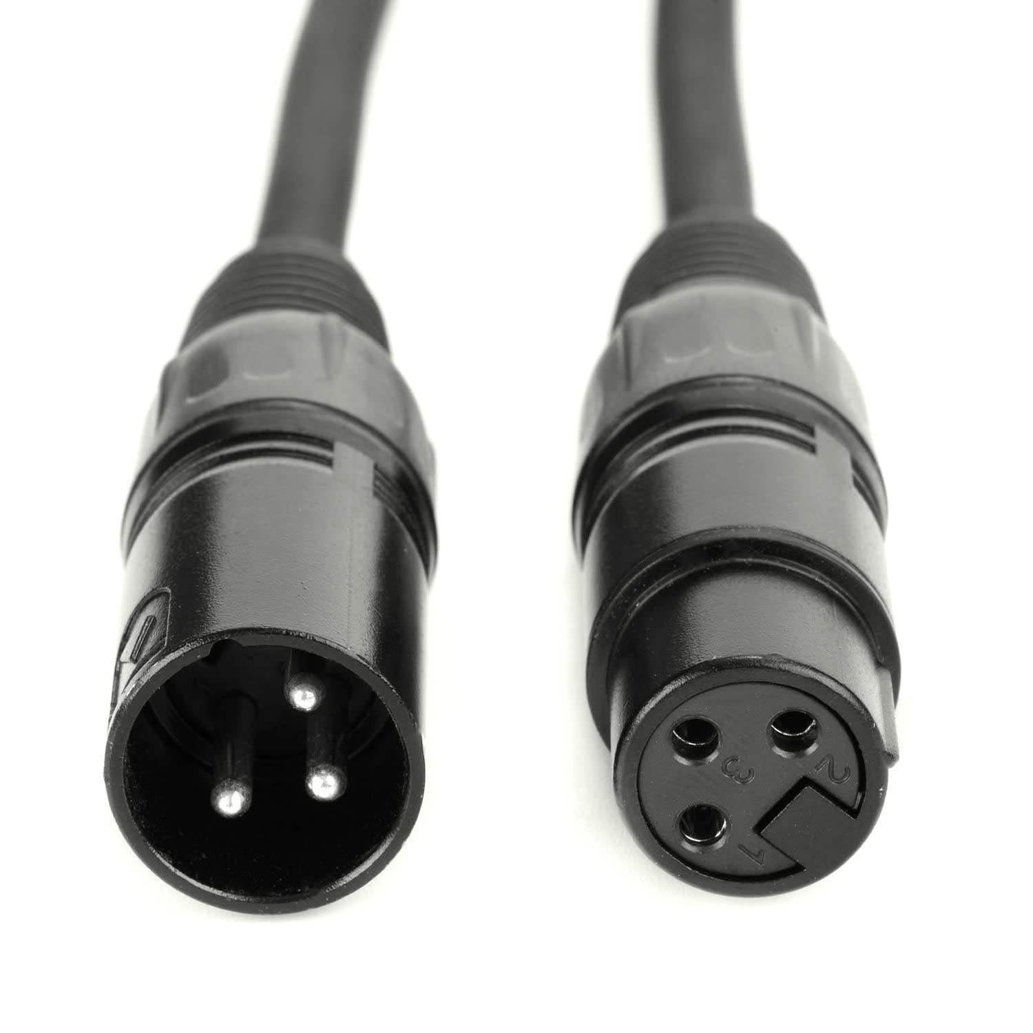 Mfl. 25 Ft Flexible Dmx Cable 3 Pin Signal Xlr Male To Female Cable Wire For Stage Lighting Dj Lights, 110 Ohms Impedance, Black