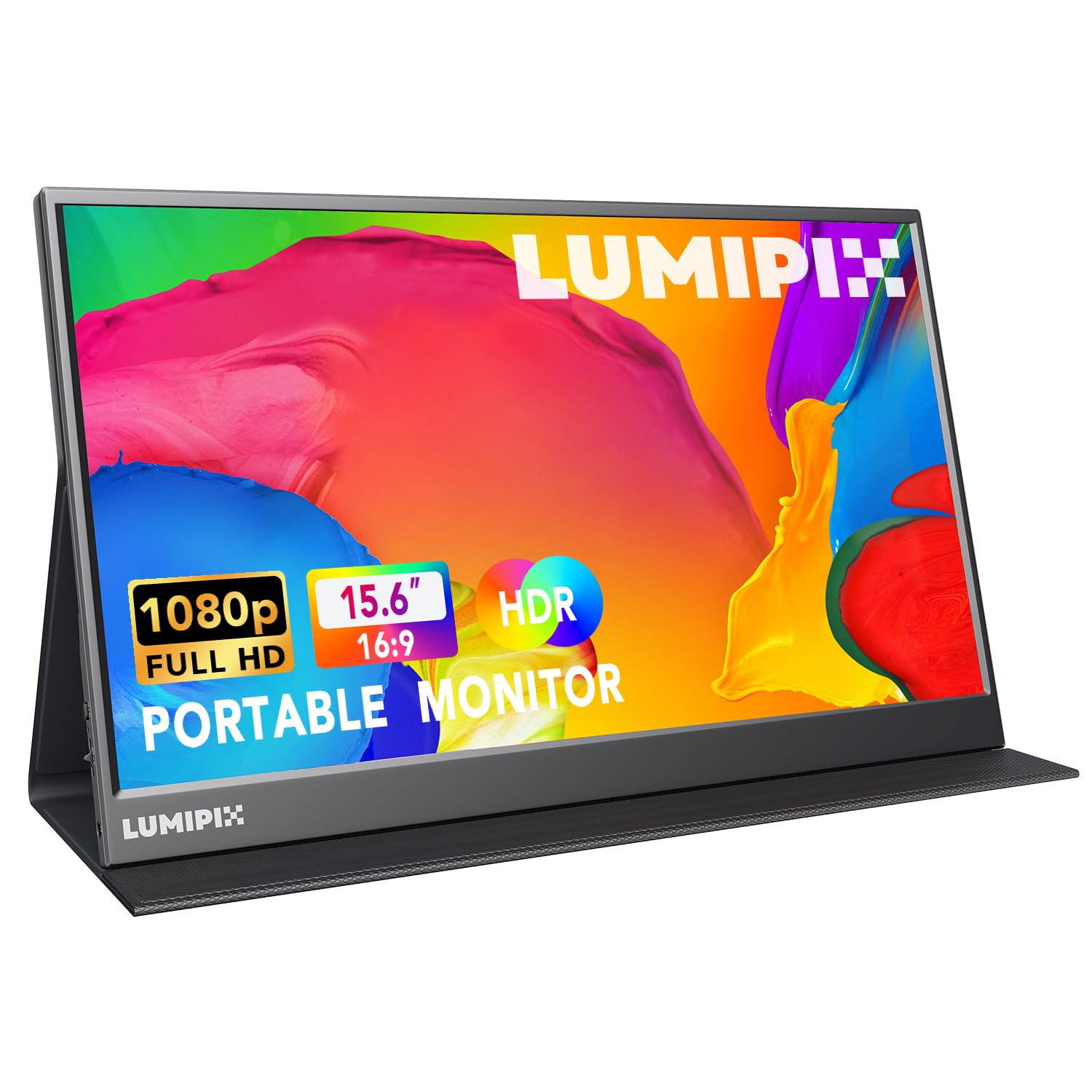 Lumipix Portable Monitor 15.6 Inch 1080P Fhd Ips Gaming Display Monitor With Usb-C & Hdmi, Ultra-Slim External Second Screen Wit