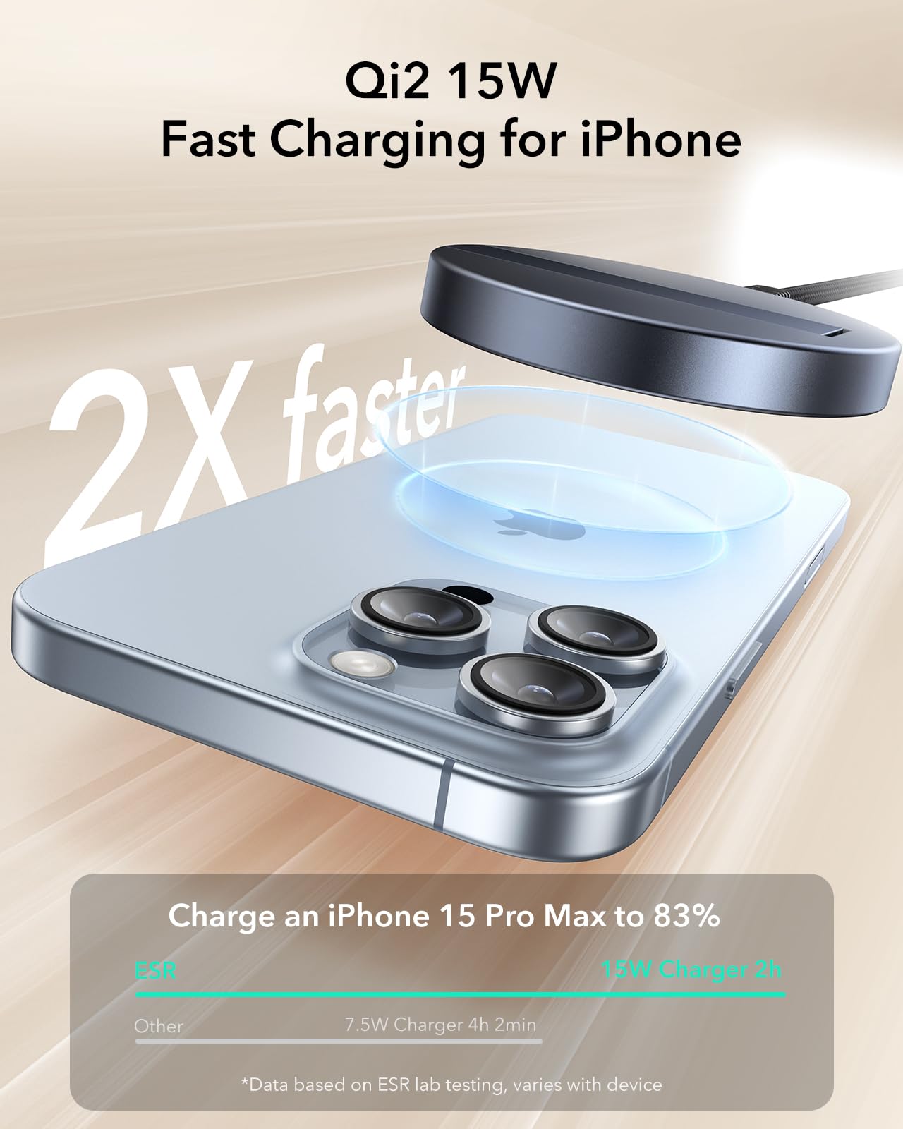 Esr Halolock Qi2 Wireless Charger With Kickstand, Qi2 15W Magsafe Iphone Charger, Wireless Charging Pad For Iphone 16/15/14/13/1