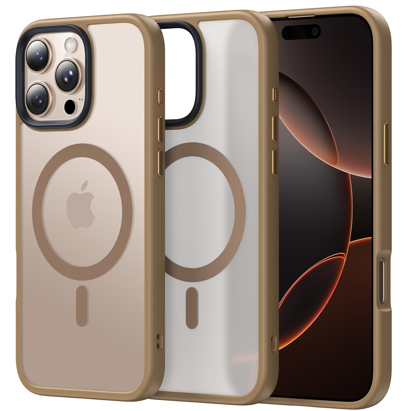 Meifigno Magnetic Case For Iphone 16 Pro 6.3, Compatible With Magsafe, Military Grade Protection, Translucent Matte Back With Me