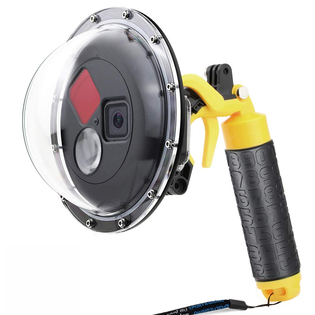 Soonsun Dome Port For Gopro Hero 8 Black, Dome Lens Waterproof Housing Case With Trigger And Floating Hand Grip For Gopro Hero8