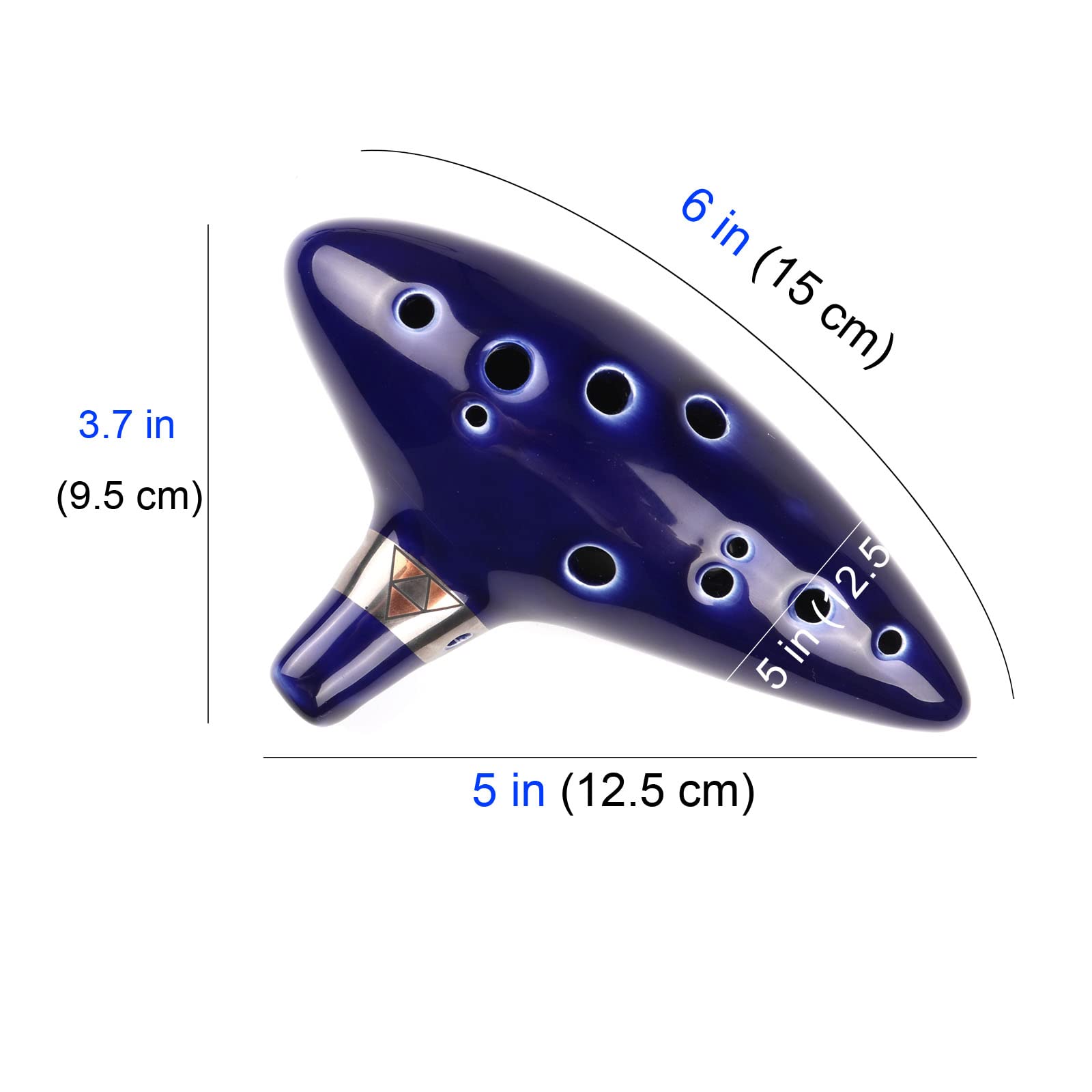 Mr.Power 12 Holes Ocarina Alto C Flute Occarina Taps Blue Ceramic/Clay Stl Orcarina Inspired Of Time With Bag And Song Book, Compatible For Beginners, Zelda Fans, Musical Instruments