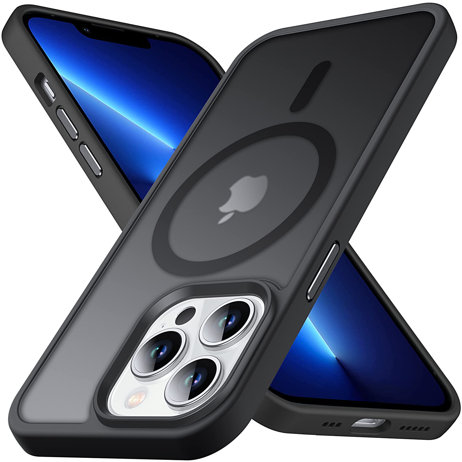 Anqrp Designed For Iphone 13 Pro Case, [Support Magsafe] Soft Silicone Slim Anti Scratch Case For Iphone 13 Pro 6.1 Inch, Black