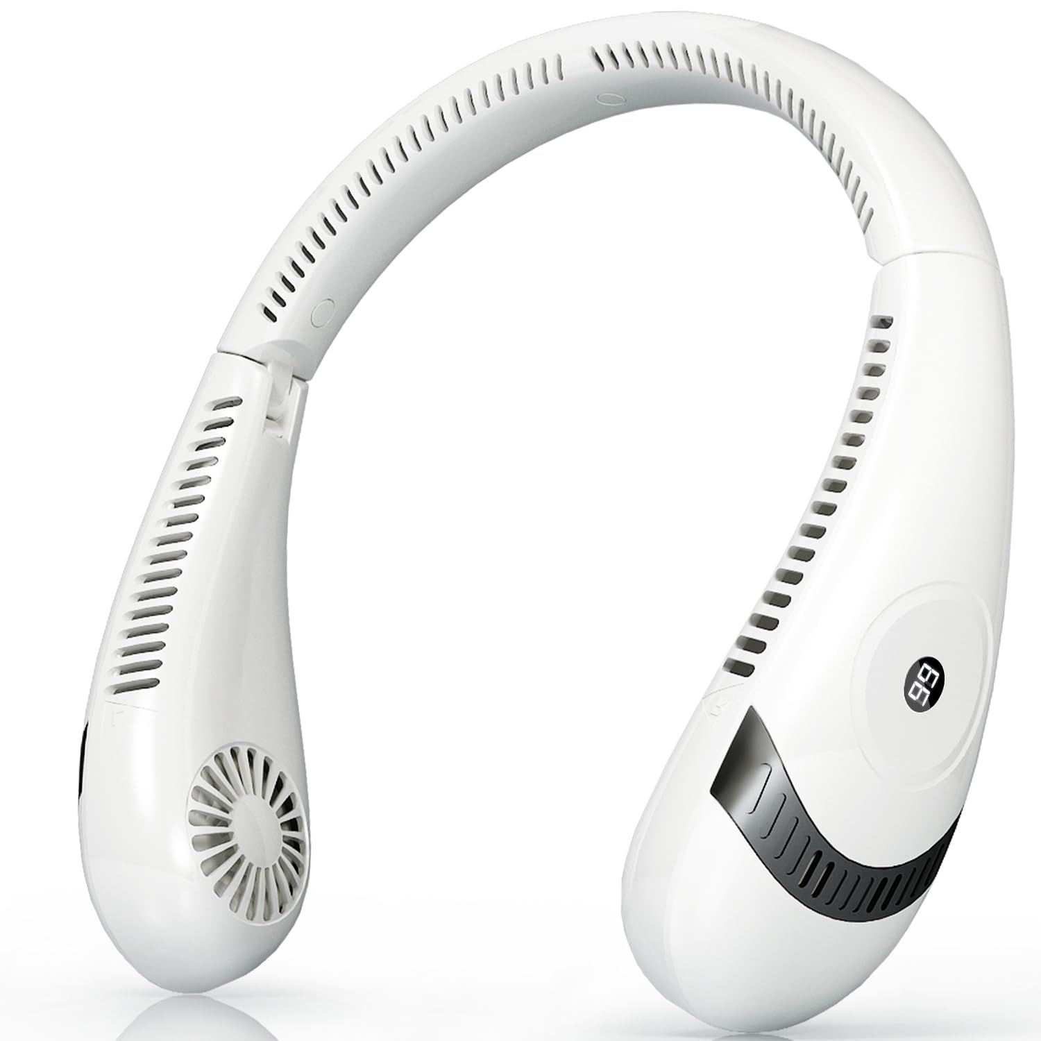 OLV Neck Fan 5000mAh Rechargeable Battery Portable Fan 360 Bladeless Cooling 3 Speeds Powerful Airflow Personal Foldable Neck Fa