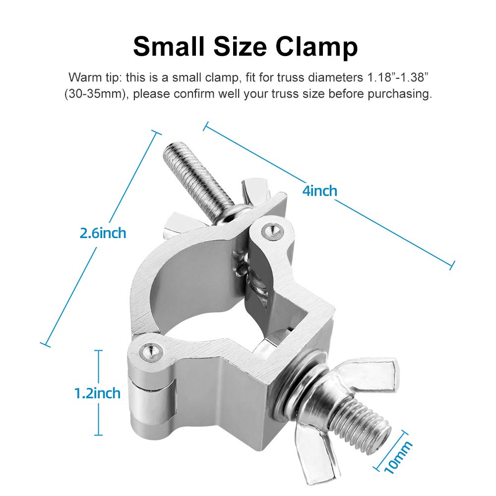 1.18 1.38 Inch Truss Clamp Stage Lights Clamp, 8Pcs Worldlite Premium Lighting Clamps For Dj Lighting Par Lights Spot Lights, Fi
