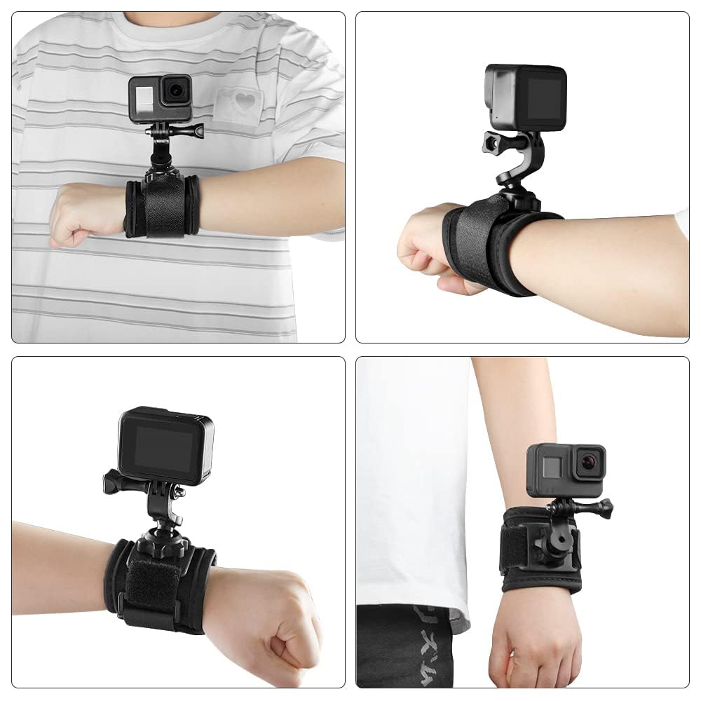 Taisioner Wrist Strap Mount Ball Head Compatible With Gopro Hero 12/11/10/9/8/7/6/5 Black Akaso Insta360 Dji Osmo Action Camera Video Record Accessories