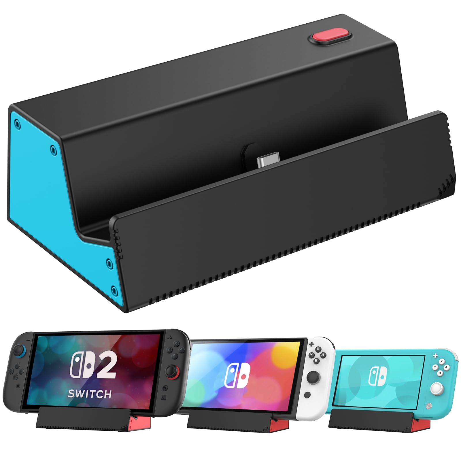 HEIYING Switch Charger Dock for Nintendo Switch 2 / OLED/Lite,Charging Dock Station with Standard USB-C Port for Easy Console Ch