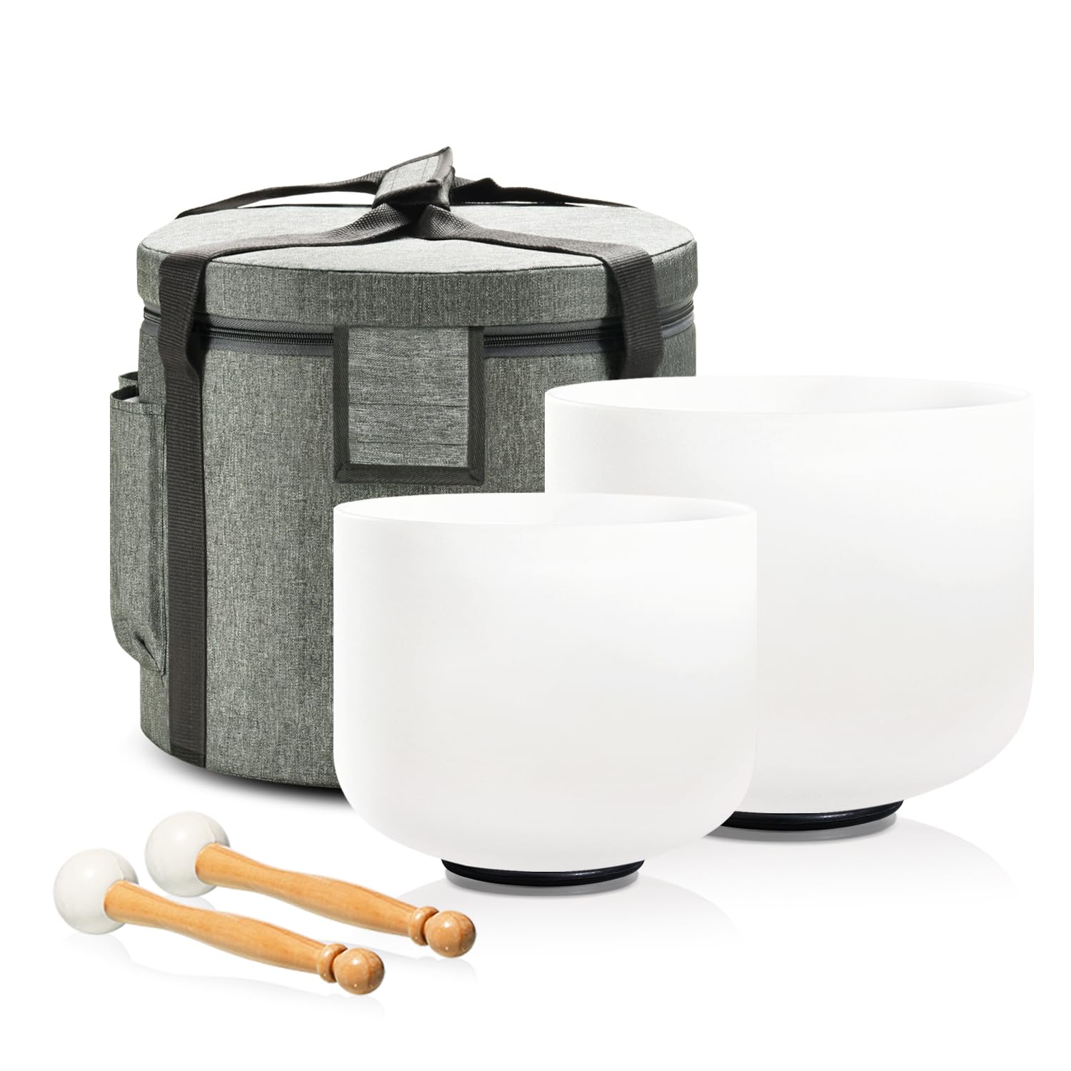 Lycrystal Couple Of 2 Pcs Crystal Singing Bowl Set, 8'' F Note Heart Chakra And 10'' C Note Root Chakra, Sound Bowl Meditation S