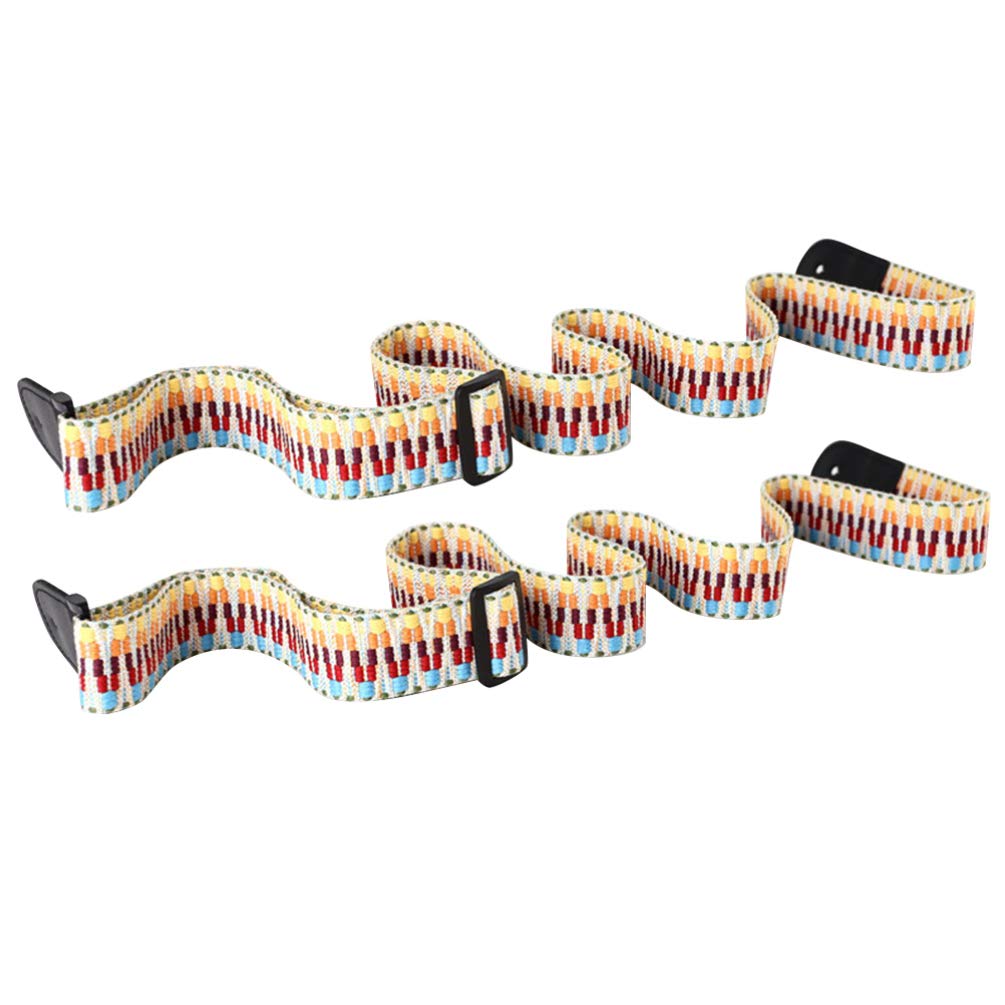 NIMMZ COLLECTION 2pcs Guitar Straps Adjustable Rainbow Sturdy Guitar Shoulder Straps Accessories for Acoustic Classic Electric G