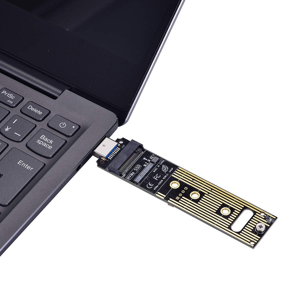 M.2 Nvme Usb 3.1 Adapter, M Key M.2 Nvme To Usb Card Reader Usb 3.1 Gen 2 Bridge Chip With 10 Gbps High Performance, Compatible With Samsung 950/960/970 Evo/Pro Or Other M.2 Ssds With Pci E Type