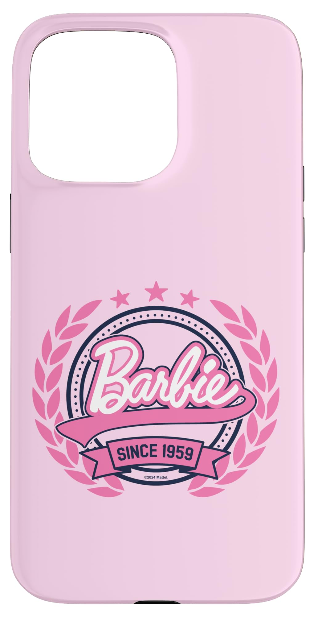 Iphone 15 Pro Max Barbie   Varsity Collegiate Seal Since 1959 Logo Case