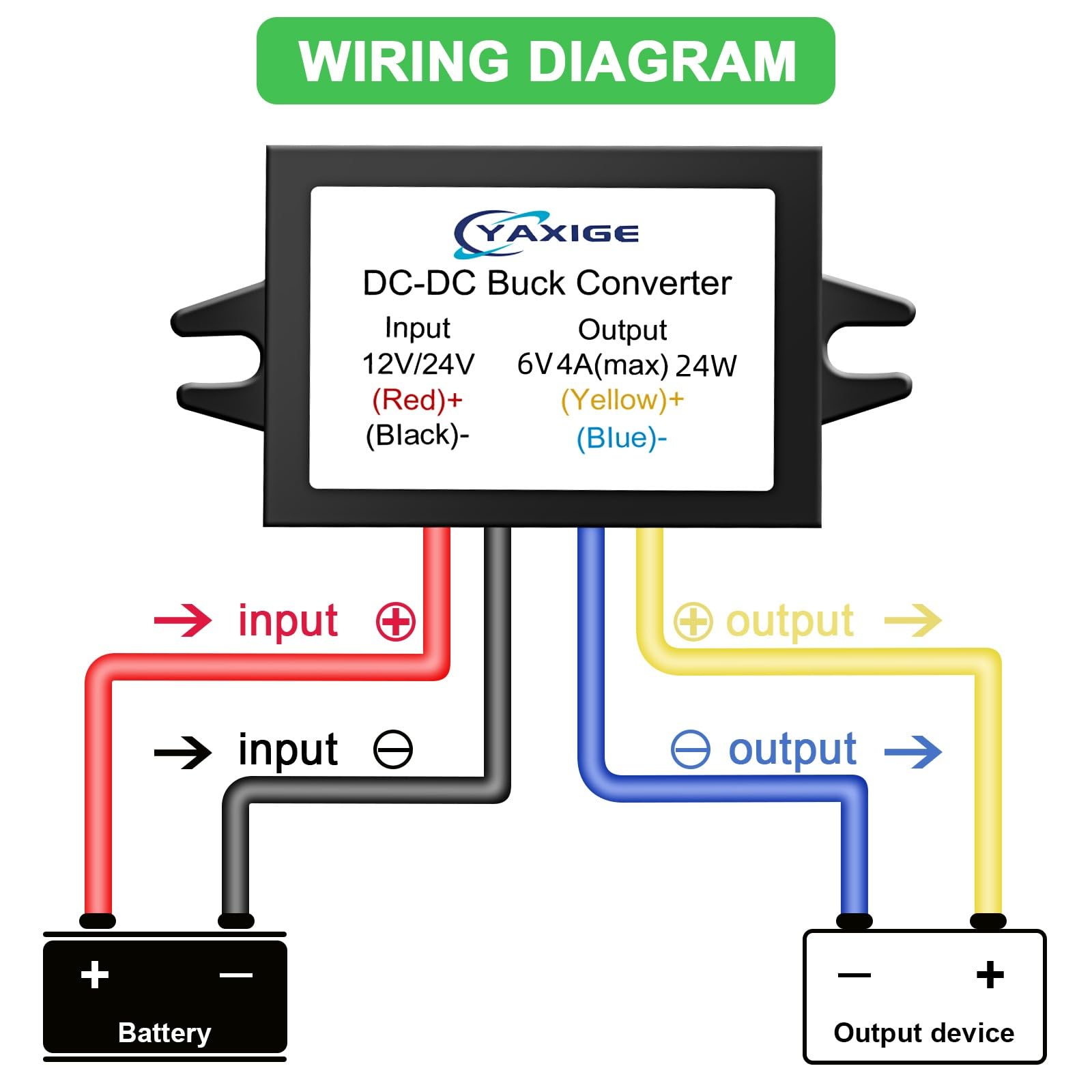 Dc Dc 6V 4A 24W (Maximum) 12V 24V To 6V Step Down Converter, Step Down Regulator, Waterproof Module Suitable For Various 6V Equi