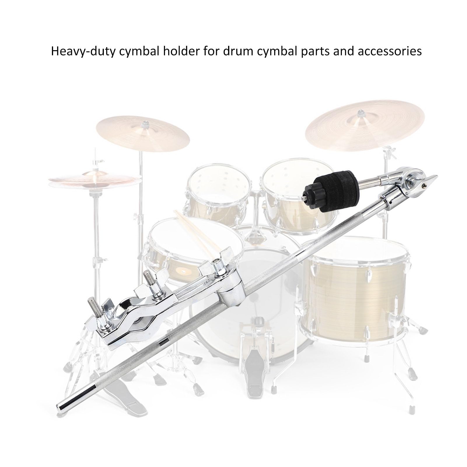 Walfront Cymbal Stand Extension Stand Clamps Holder Adjustable Boom Attachment Handbell Cowbell Clamp Holder Removable With Felt Pad Percussion Instrument Accessories