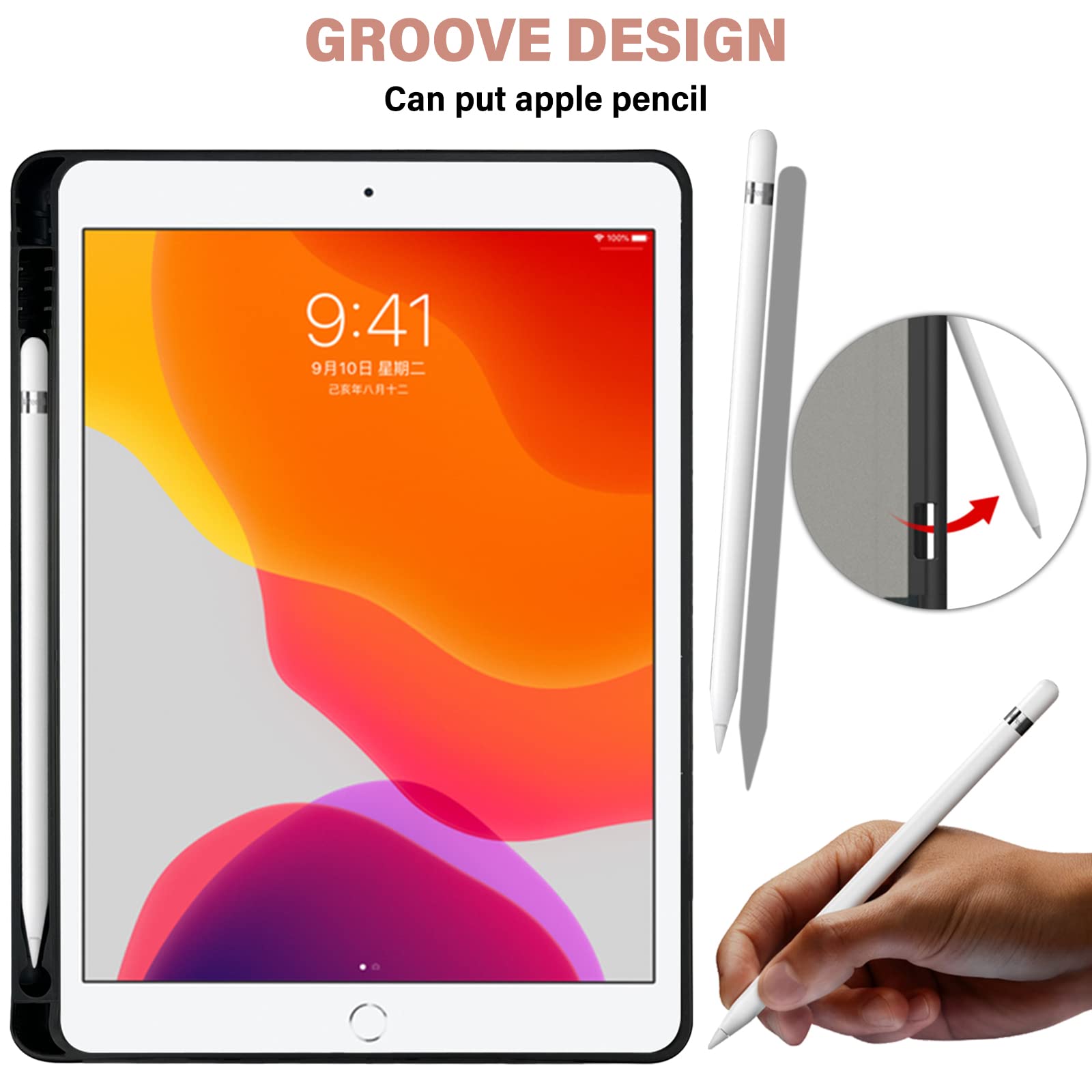 Deokke Compatible With Ipad 6Th/5Th Generation Case(2018/2017) Ipad Air 2/Air 1 Case,Ipad 9.7 Inch Case With Pencil Holder And S