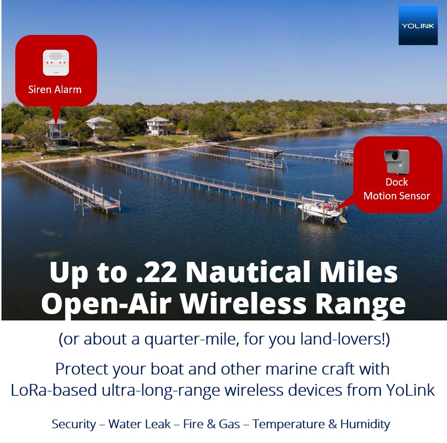 Yolink Lora Smart Outdoor Motion Detector Sensor, Driveway Alert, Property Invasion/Tresspassing Detector, 1/4 Mile Open Air Ran