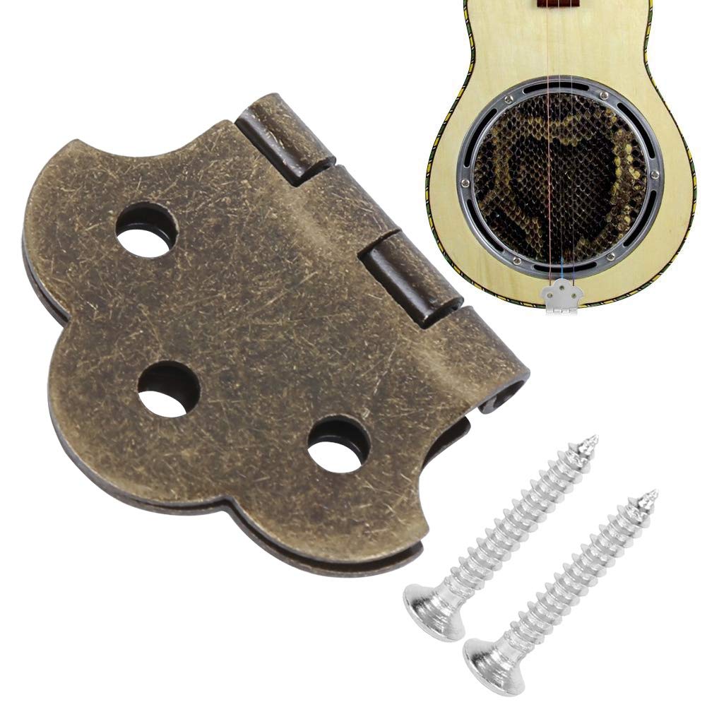 Bronze 3 String Guitar Hinge Tailpiece Hardtail Compatible With 3 String Cigar Box Guitars