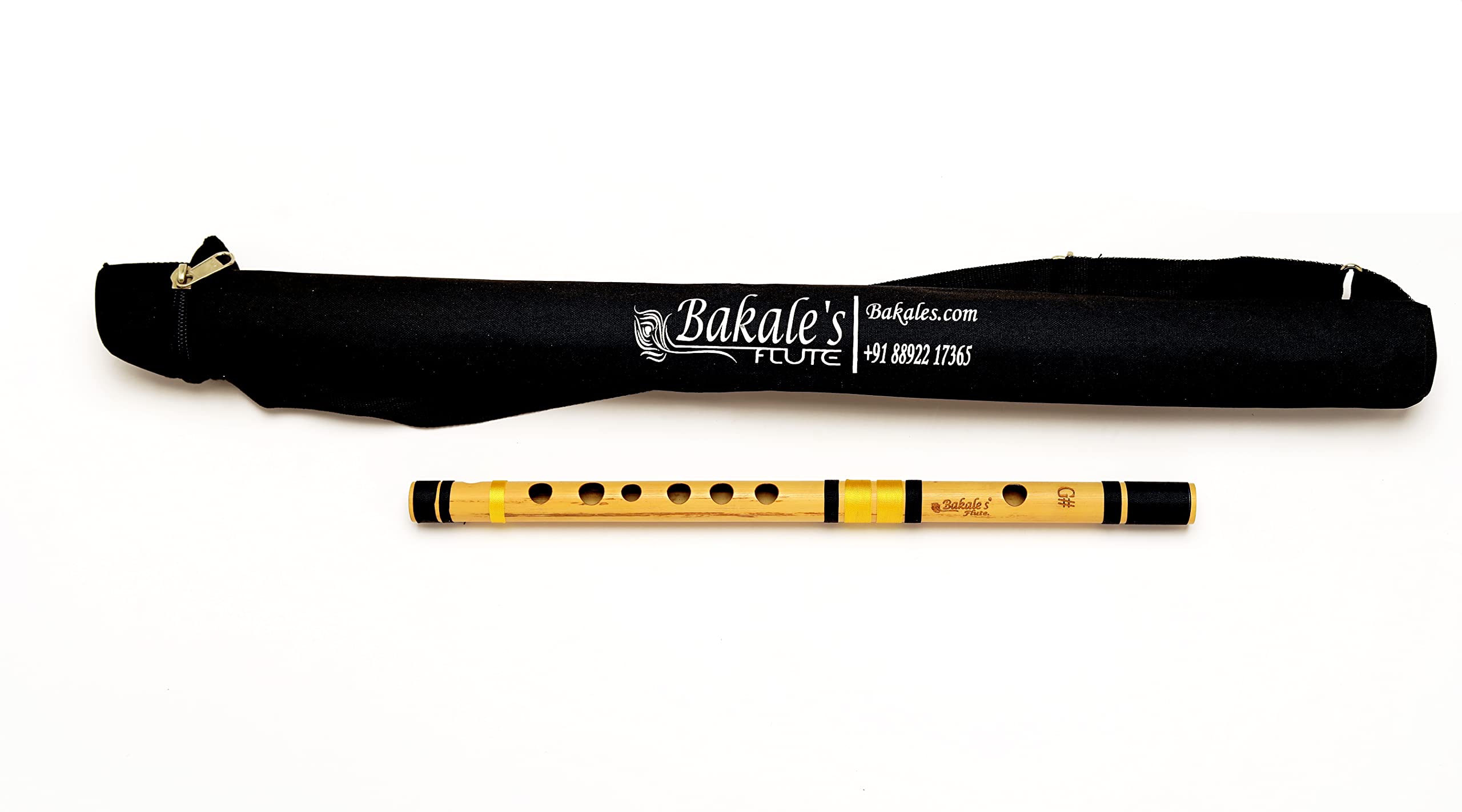 Bakale Flutes G# Medium Bansuri Flute Left Handed 14.5 Inch 440Hz