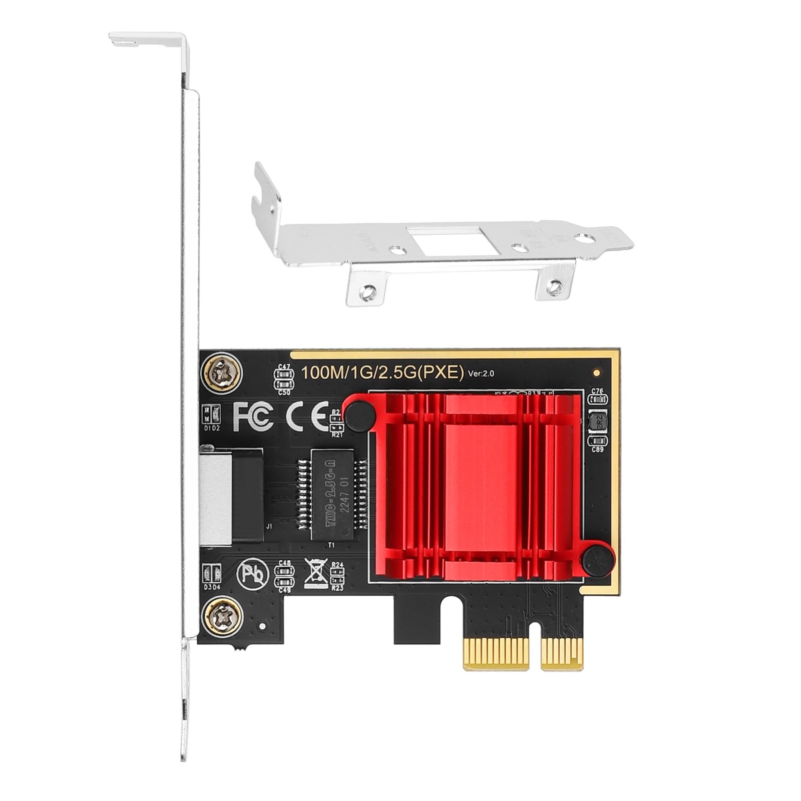 Vogzone 2.5Gb Pcie Network Adapter Realtek Rtl8125B, 2500/1000/100Mbps Gigabit Ethernet Card Rj45 Lan Port For Gaming/Office, Wa