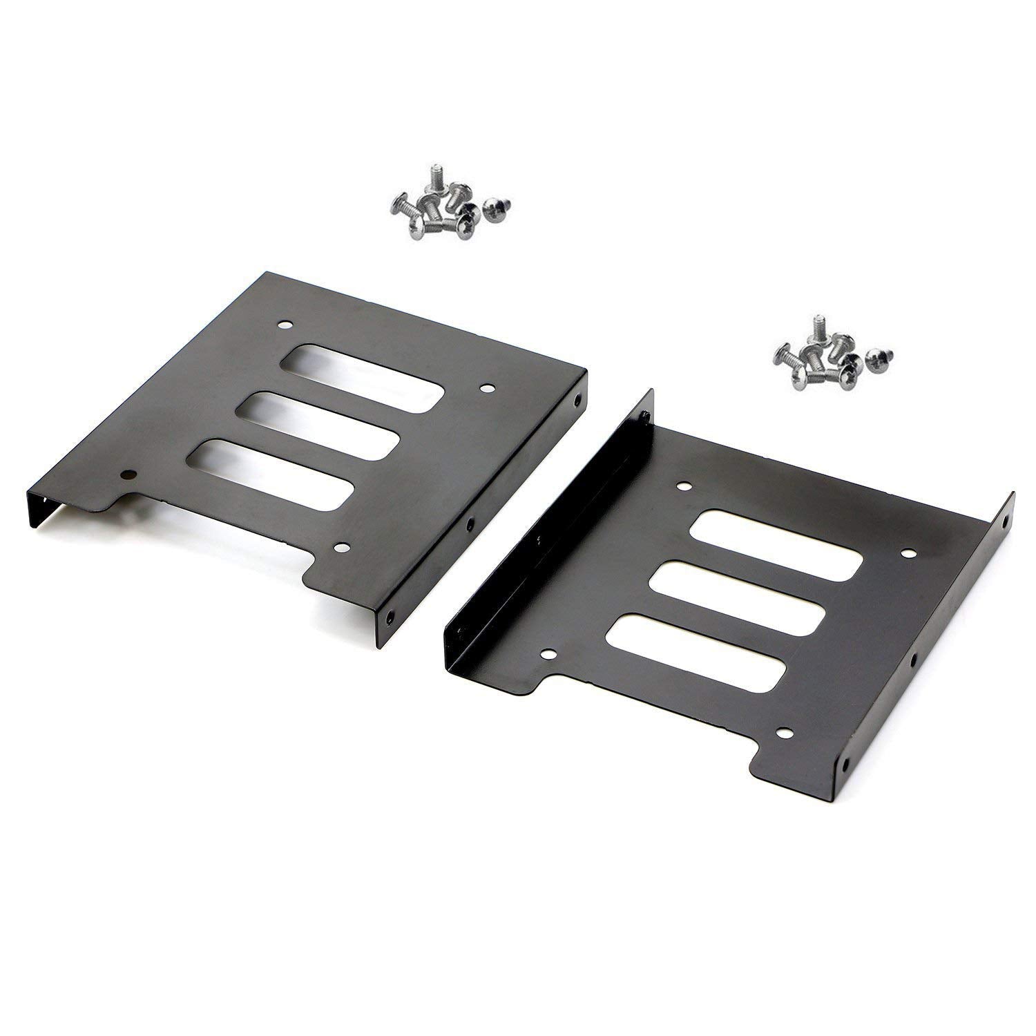 Pasow 2 Pack 2.5' To 3.5' Ssd Hdd Hard Disk Drive Bays Holder Metal Mounting Bracket Adapter For Pc (Bracket)
