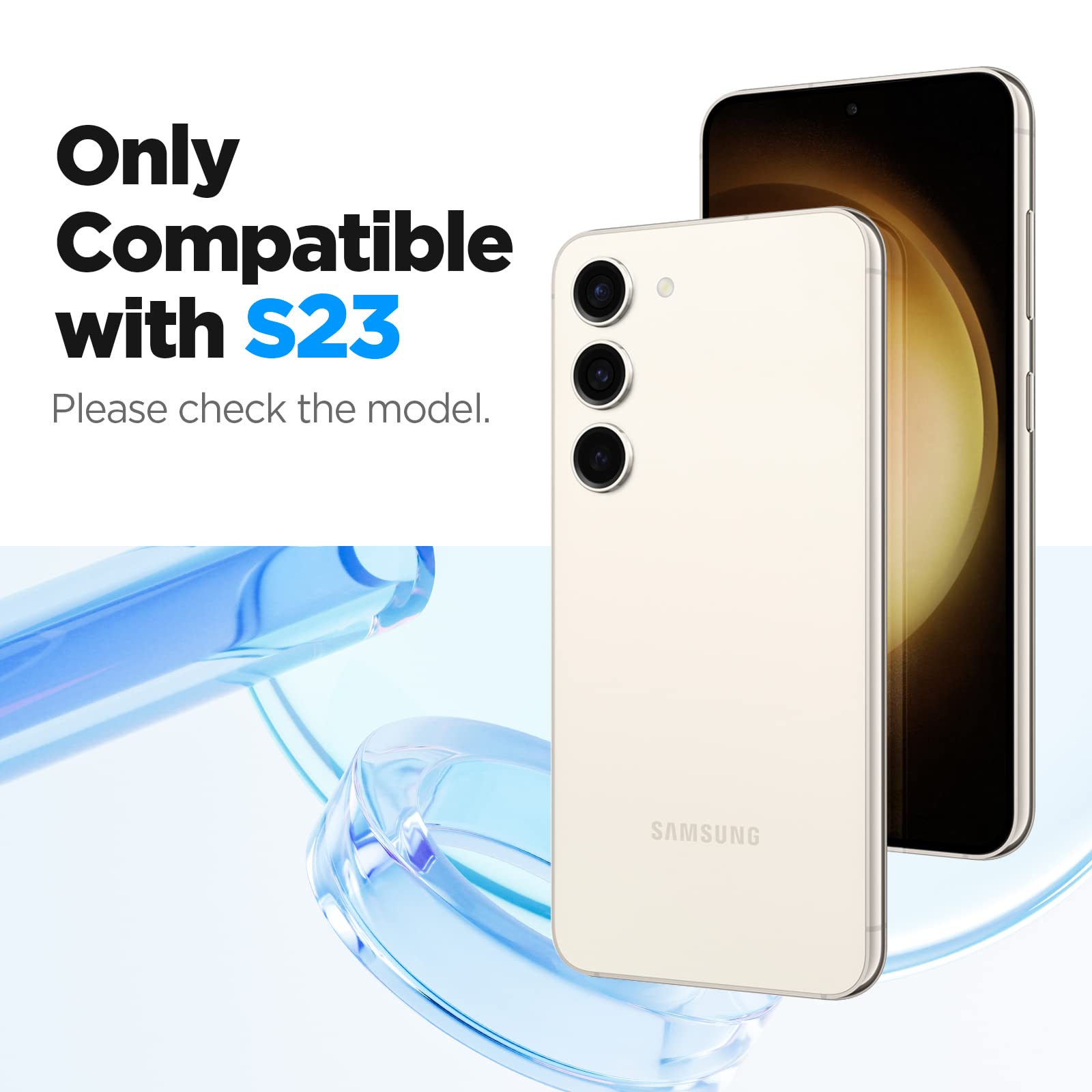 Spigen Tempered Glass Screen Protector Glastr Ez Fit] Designed For Galaxy S23 (2023) 2 Pack]   Case Friendly