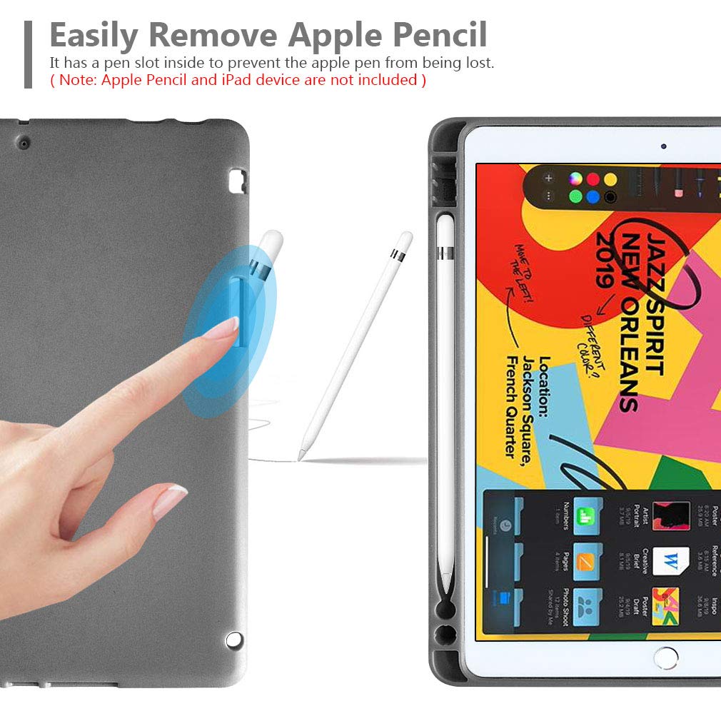 Mmk For Ipad Keyboard Case For 10.2 9Th/8Th/7Th Generation 2021/2020/2019, Detachable Wireless Bt Keyboard With Magnetic Protect