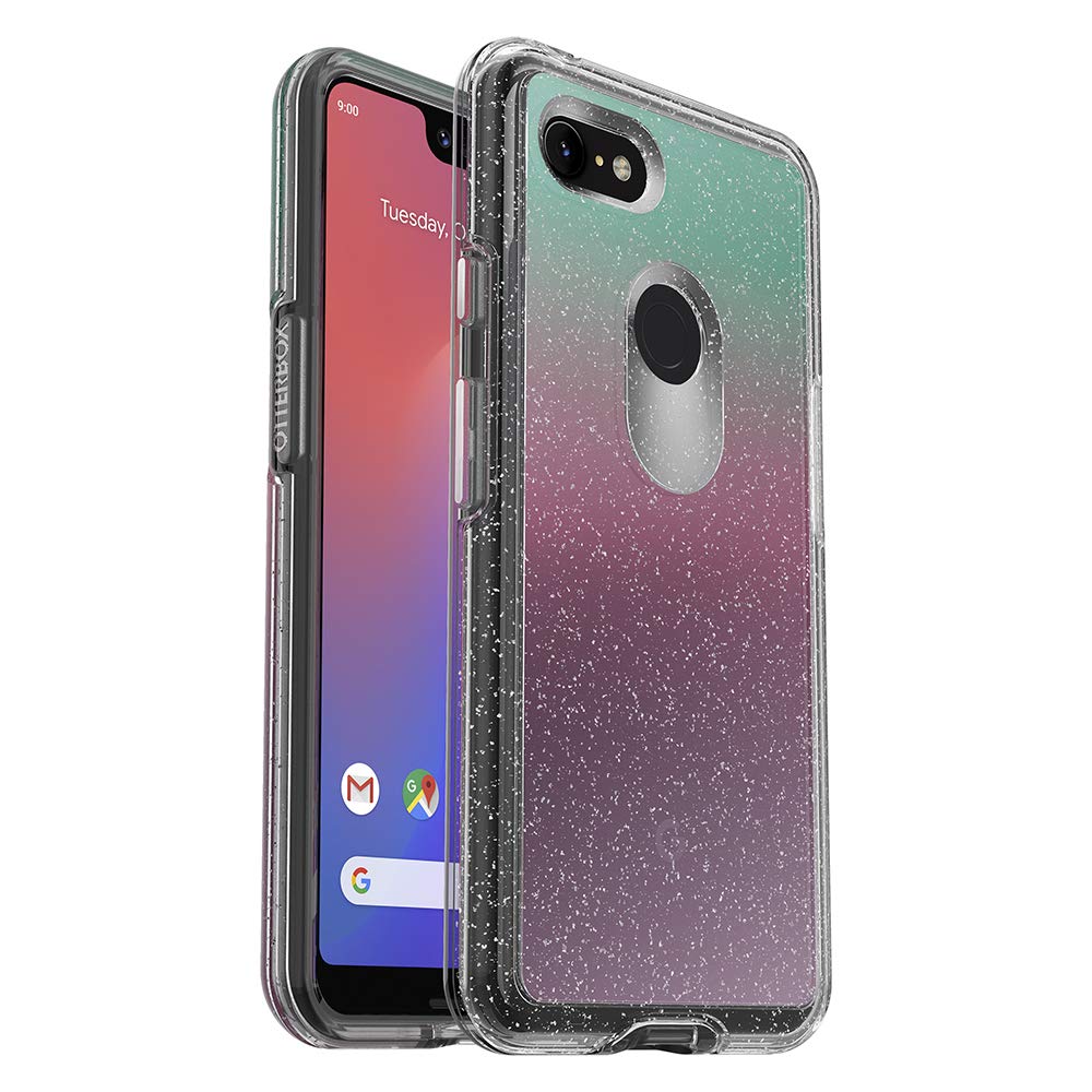 Otterbox Symmetry Clear Series Case For Google Pixel 3 Xl   Retail Packaging   Gradient Energy (Silver Flake/Clear/Gradient Ener