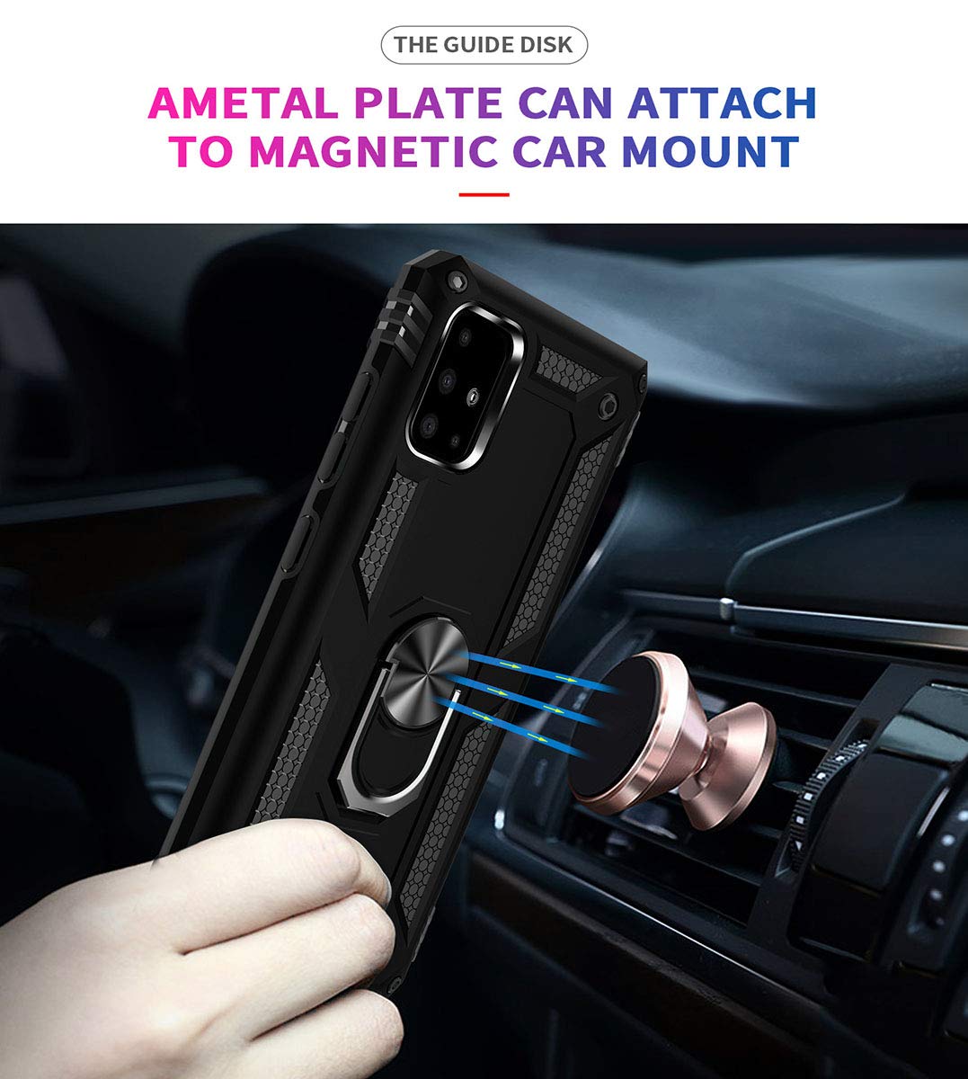 A71 5G Case, Phone Case For Samsung Galaxy A71 5G Case,With Kickstand Ring,Adjustable Stand,Military Grade,Heavy Duty Protection