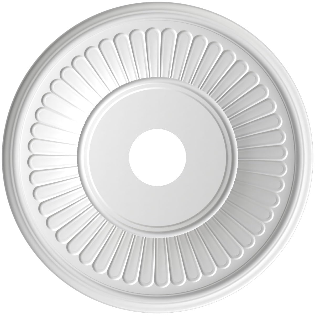 19Od X 3 1/2Id X 1P Berkshire Thermoformed Pvc Ceiling Medallion (Fits Canopies Up To 8 3/8), Metallic Black Night