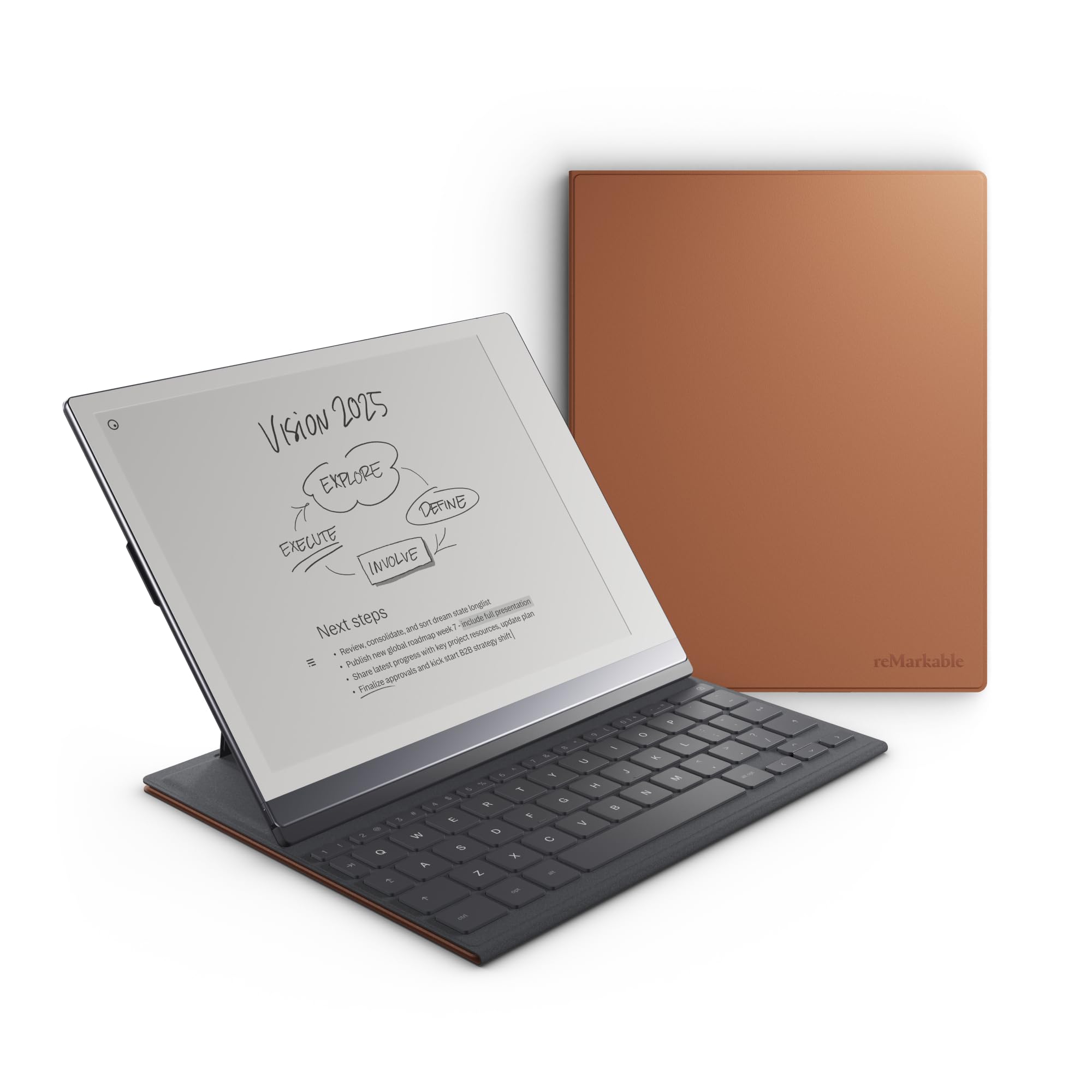 Remarkable Type Folio   Keyboard For Your Paper Tablet   No Charging Or Cables   Us English (Sepia Brown)