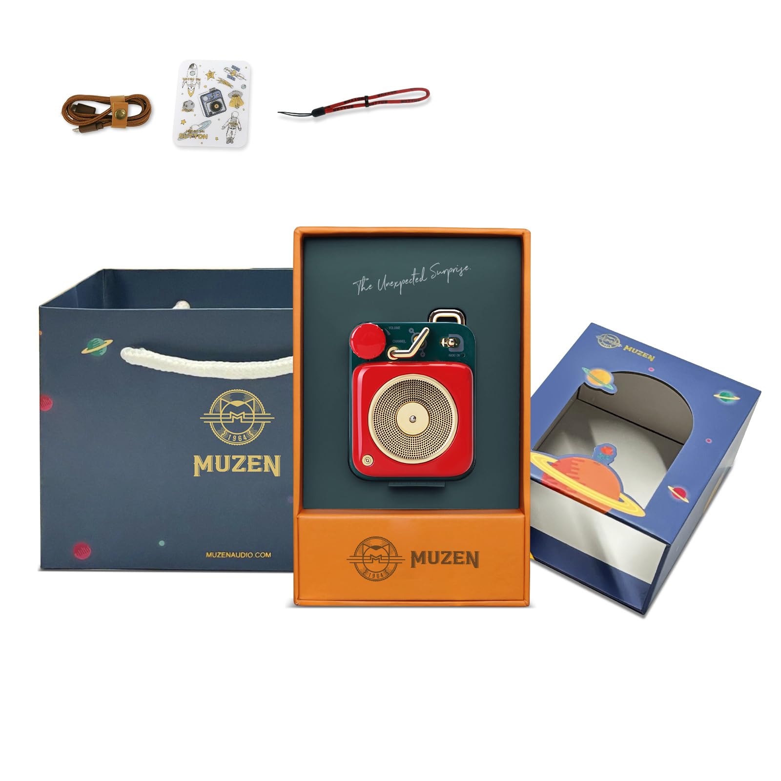 Muzen Mini Bluetooth Speaker, Button Portable Vintage Small Cute Wireless Metal Speaker, Rechargeable High Definition Loud Volume Audio Speaker With Lanyard, Classic Retro For Birthday Outdoor