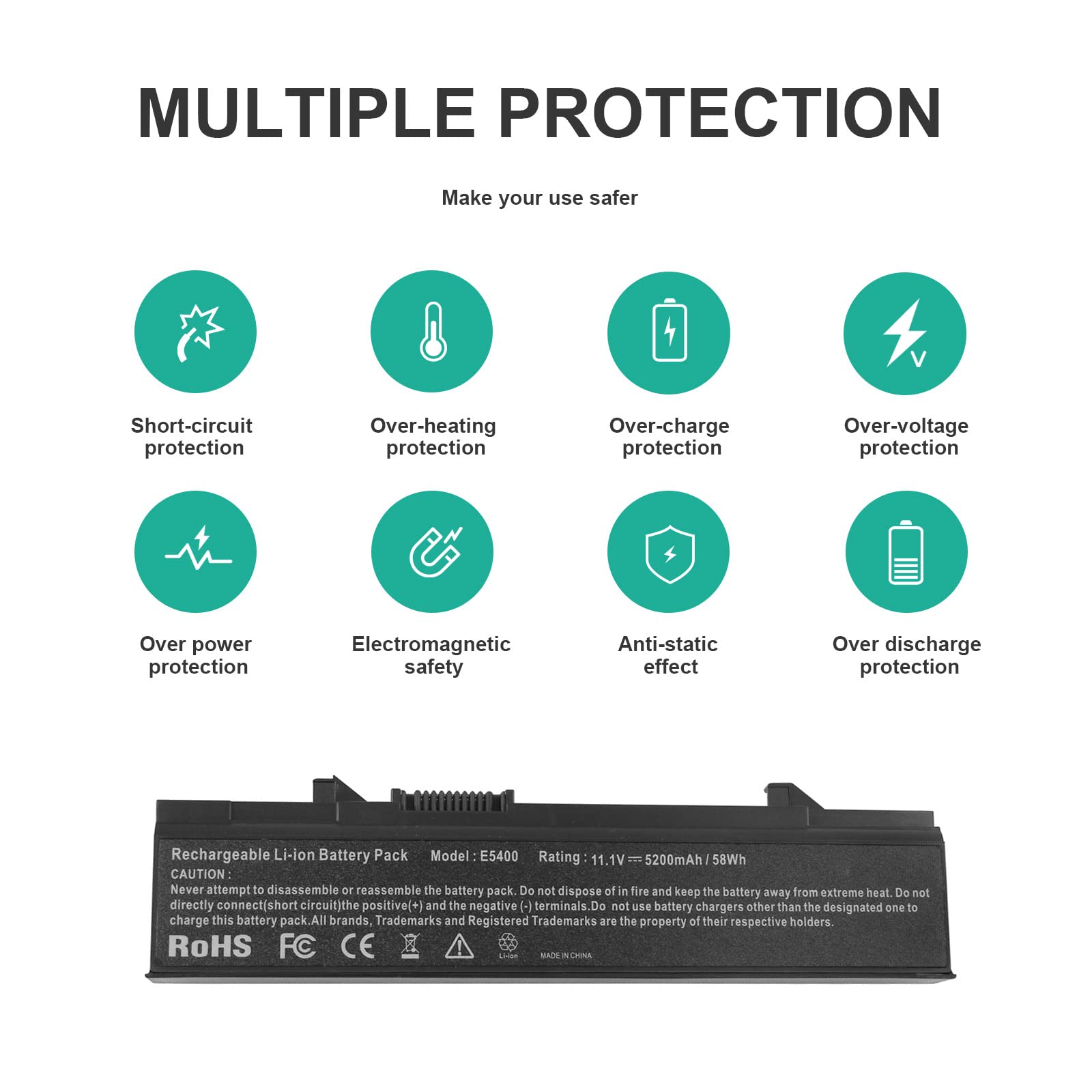 Fancy Buying Laptop Battery for Dell Latitude E5400 E5410 E5500 E5510 6 Cells Li-ion Black