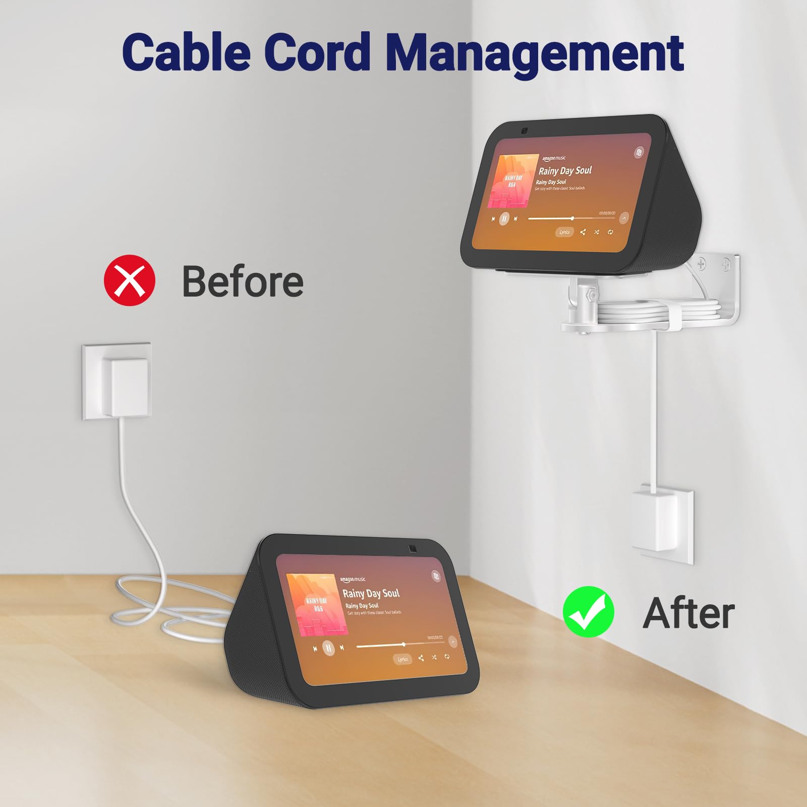 Wawxh1314 Wall Mount For Show 5 3Rd Gen, Tilt And Swivel Mount For Show 5 (Silver)