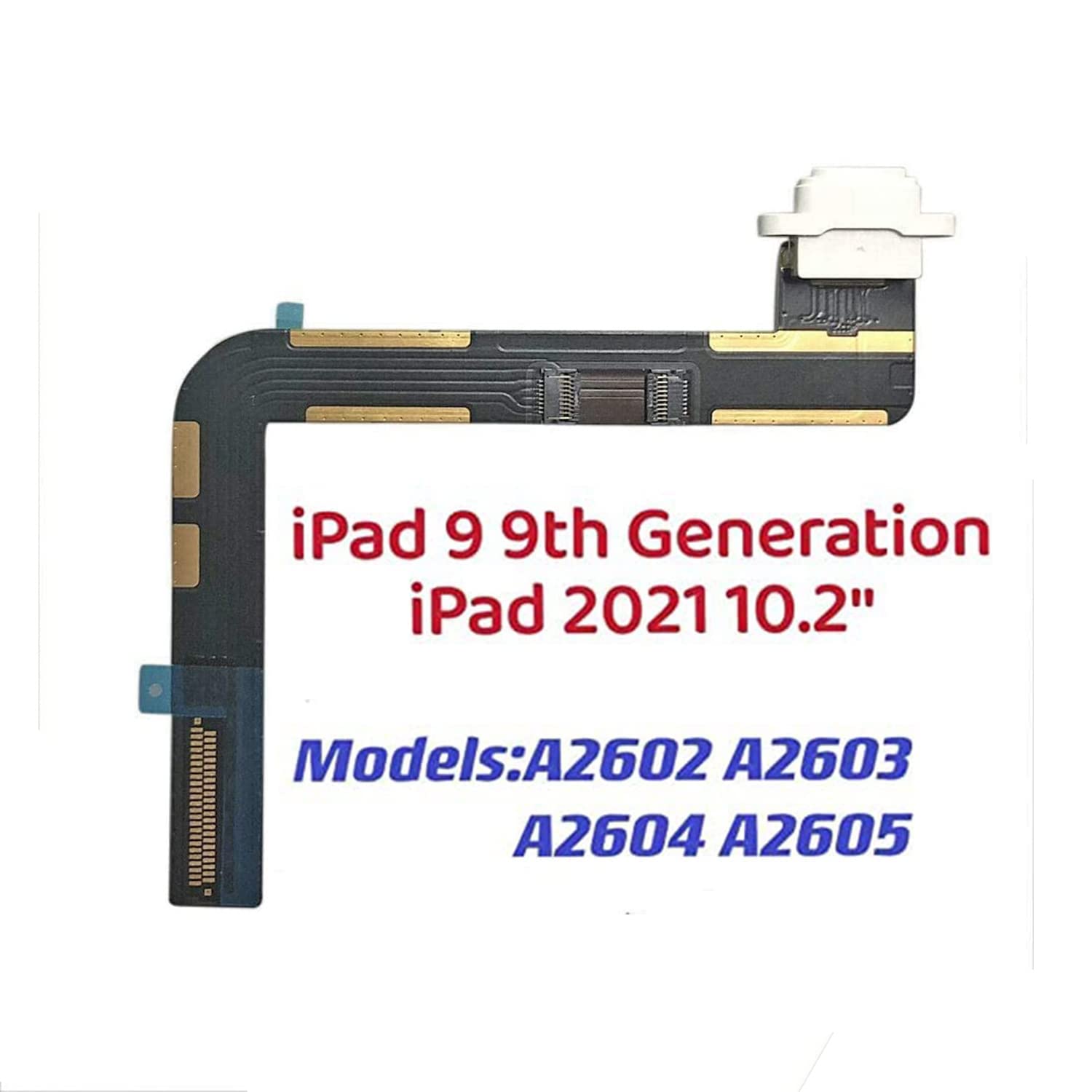 Tphaelay Dock Connector Replacement Compatible With Ipad 9 9Th Gen 2021 10.2'' A2602 A2603 A2604 A2605 (White) Charging Port Rep