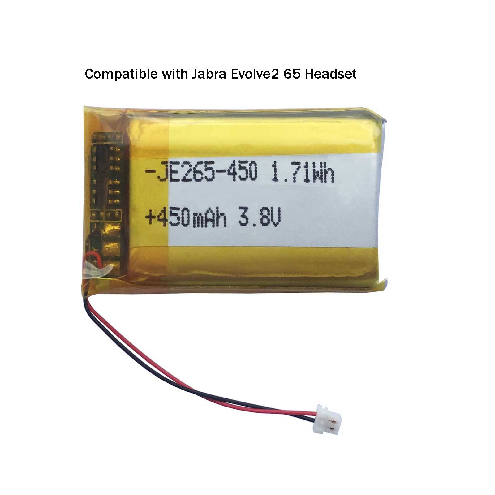 Aolikes 450Mah 3.8V Rechargeable Lipo Battery Replacement For Jabra Evolve2 65 Series Wireless Headset, Compatible With Original