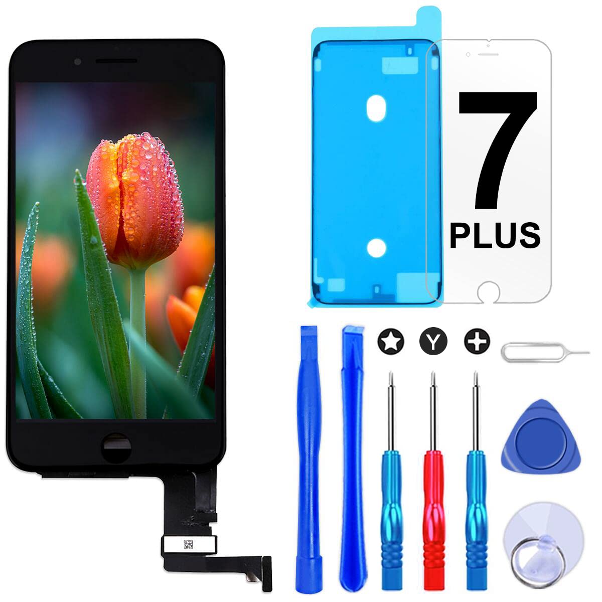 Brinonac Screen Replacement For Iphone 7 Plus 55 Inch Lcd Digitizer Touch Screen Lcd Replacement Screen Frame Assembly Full Set