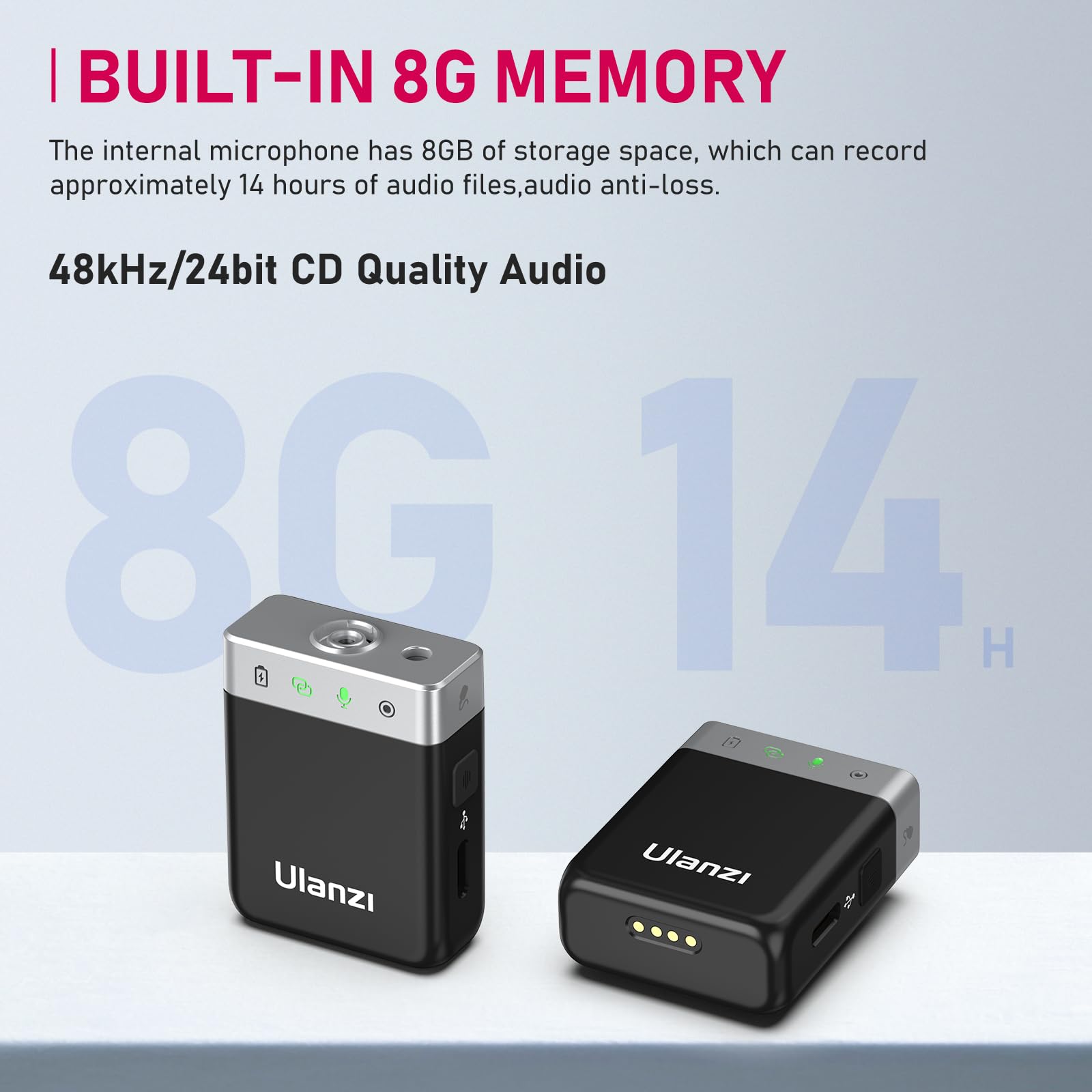 Ulanzi Am18 Wireless Lavalier Microphone,100M(328Ft) Range, Intelligent Lcf Noise Cancellation - Compact Lapel U-Mic For Dslr Ca