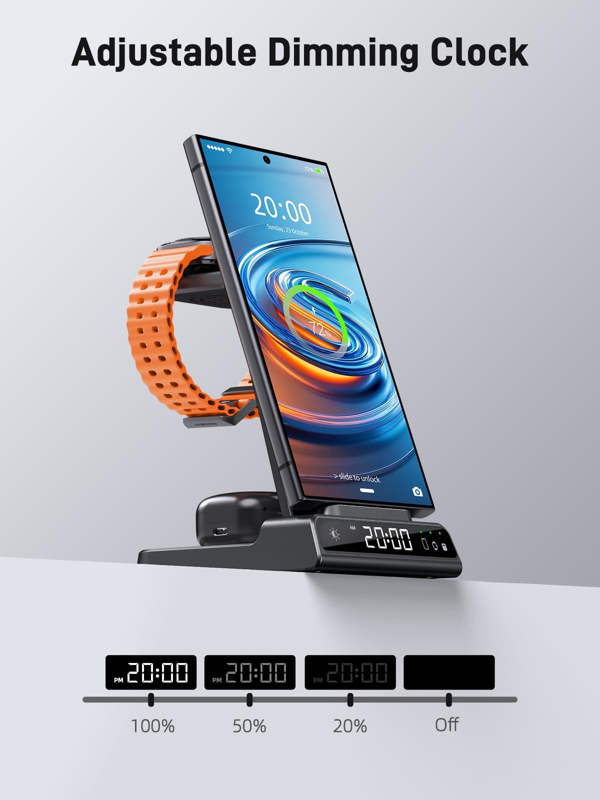 Wireless Charger For Samsung Charging Station, 3 In 1 Android Phone Charger For Samsung Galaxy S25 Ultra/S24 Ultra/S23/Z Fold7/F