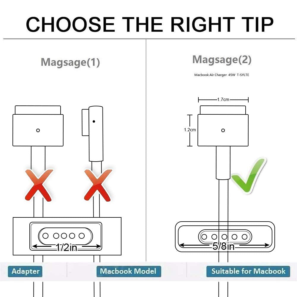 Sweeada Mac Book Pro Charger 85W T-Tip Power Adapter for 13/15/17 Inch MacBook Pro (After Mid 2012)